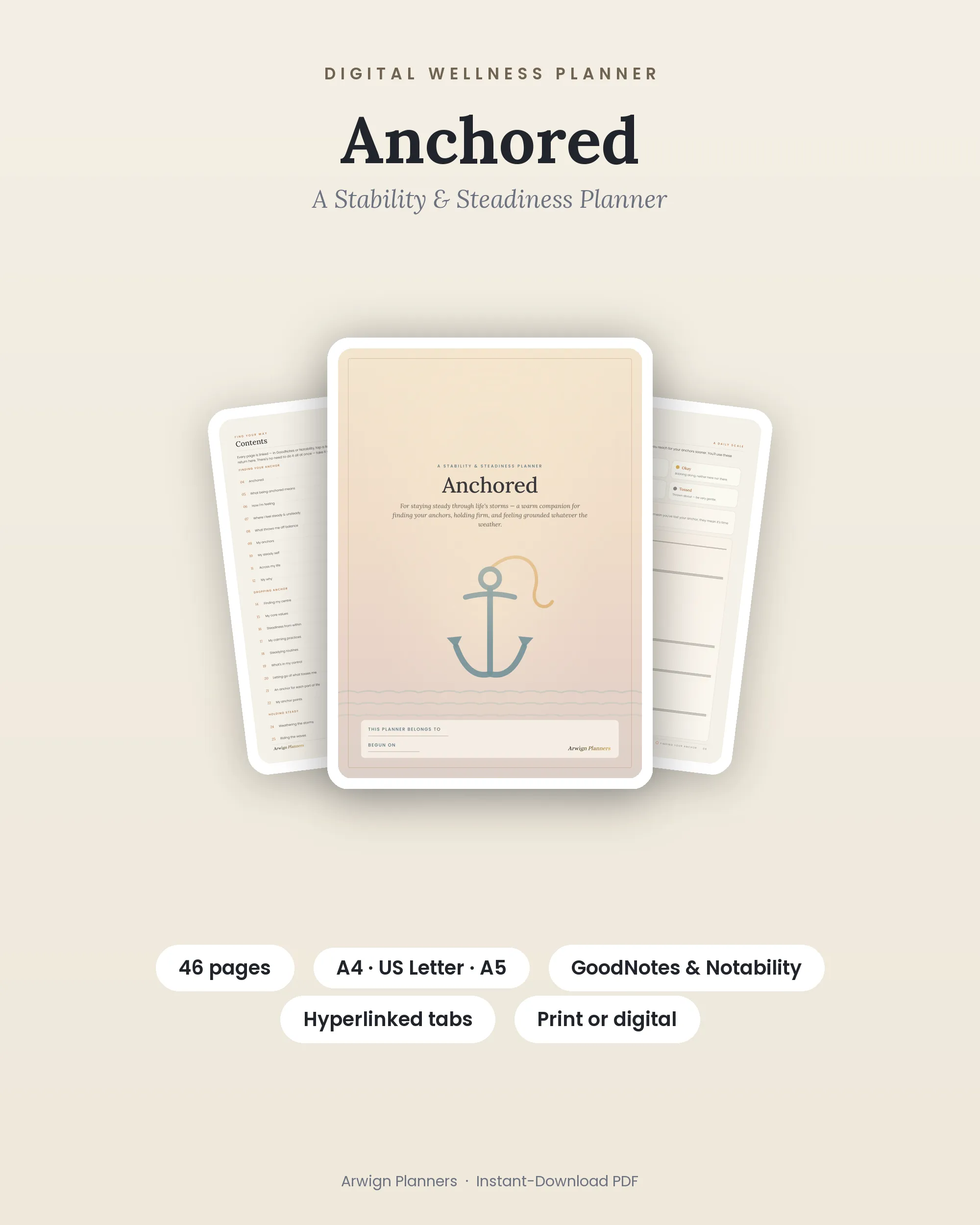 Anchored — A Stability & Steadiness Planner cover