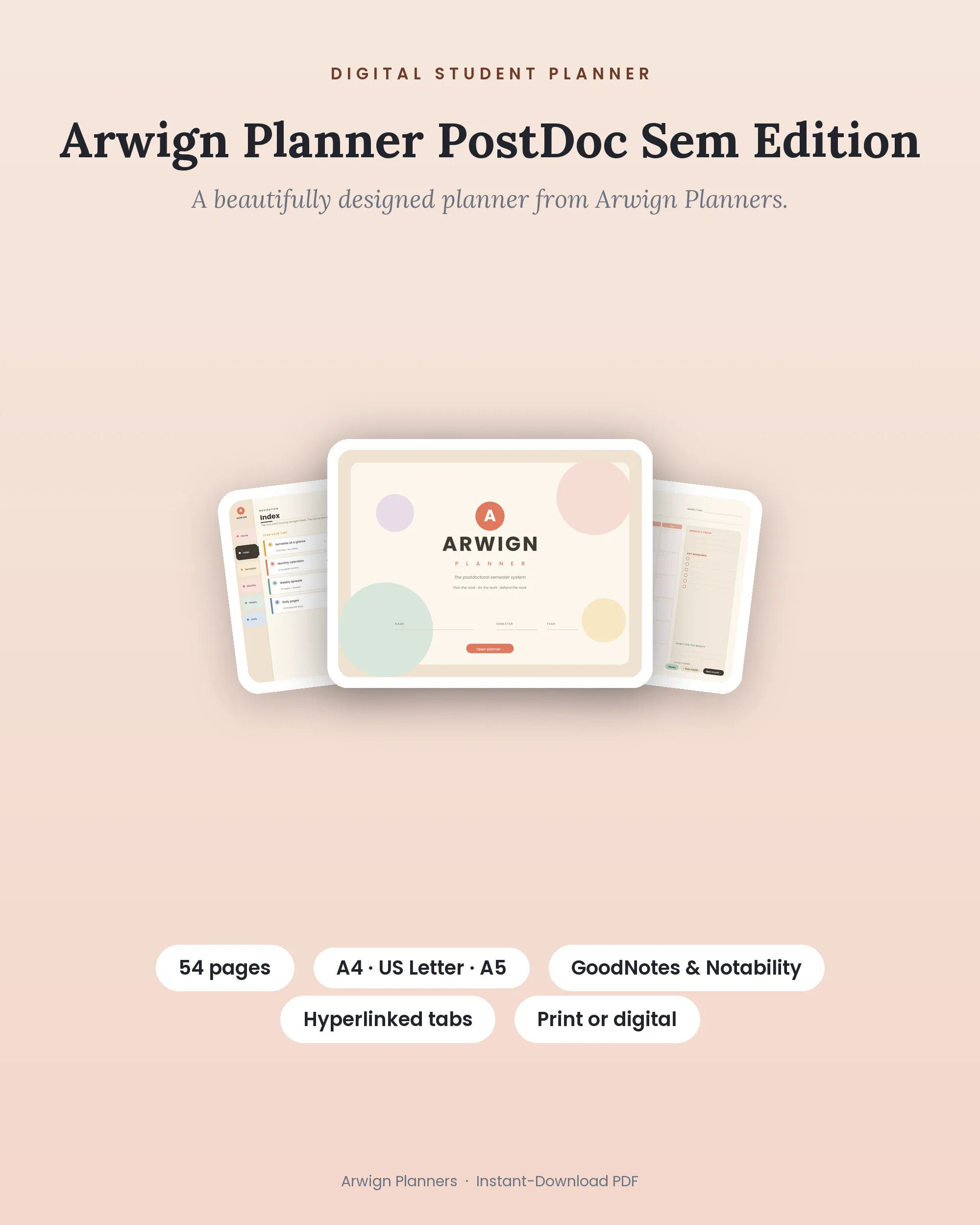 Arwign Planner PostDoc Sem Edition cover