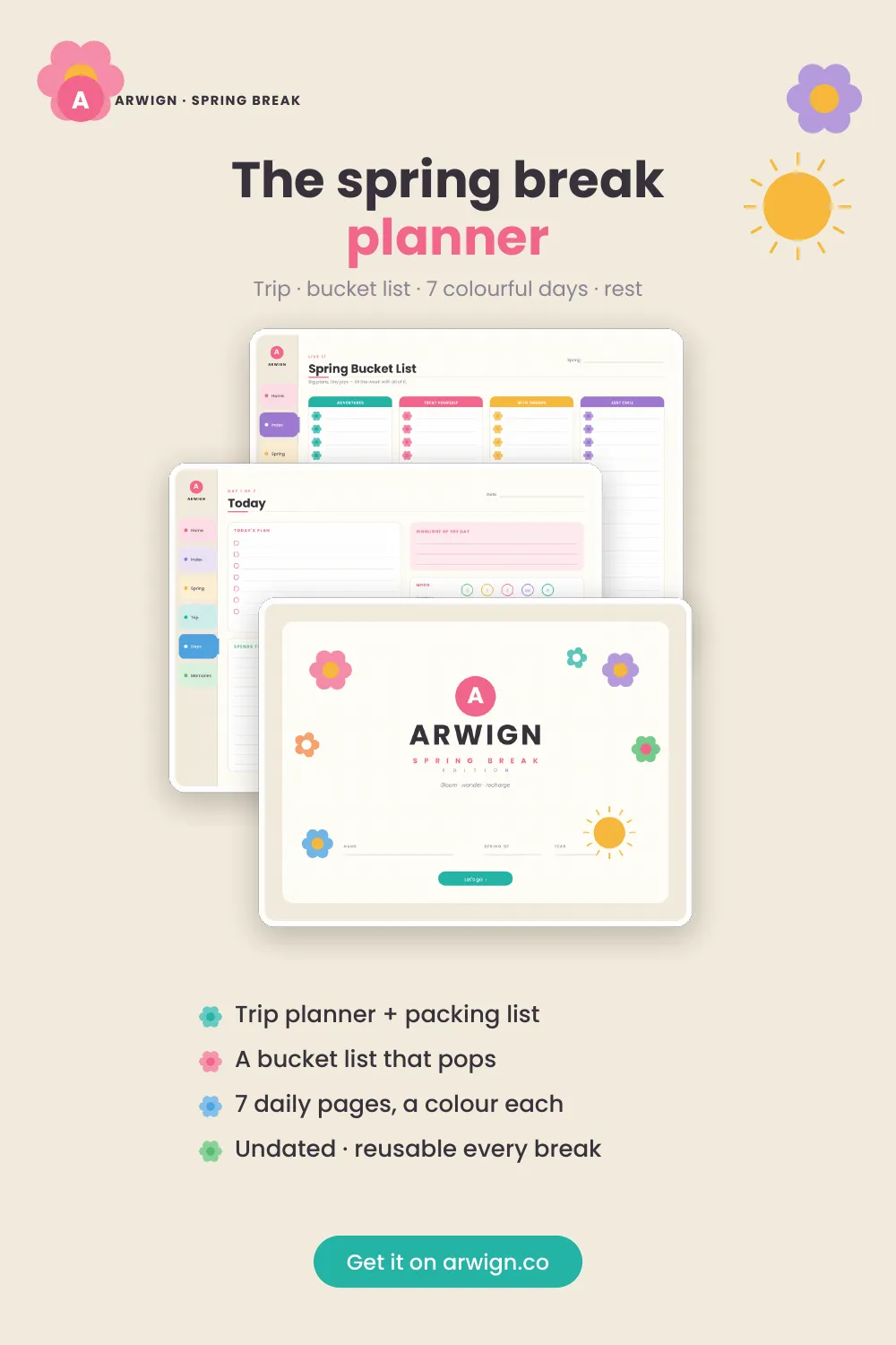 Arwign Planner Spring Break Edition — image 5