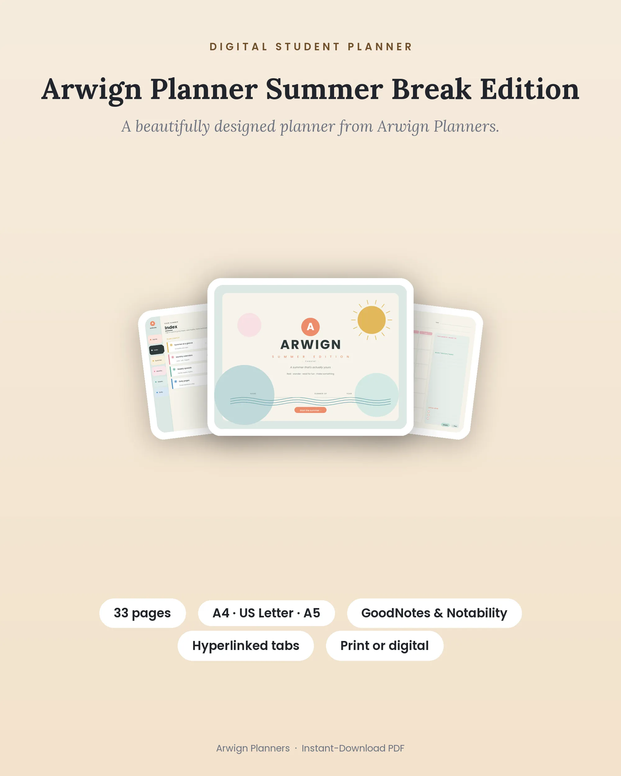 Arwign Planner Summer Break Edition cover