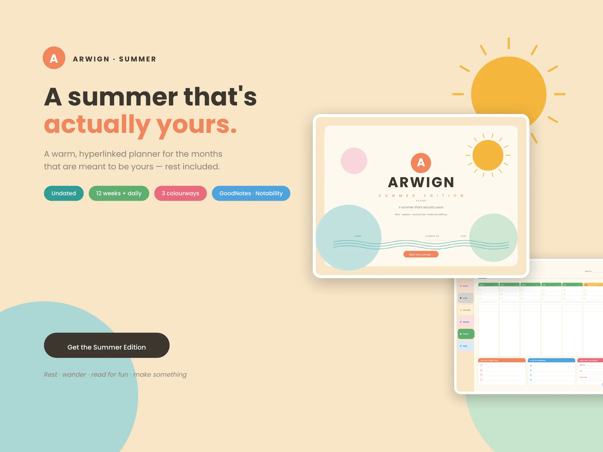 Arwign Planner Summer Break Edition — image 2