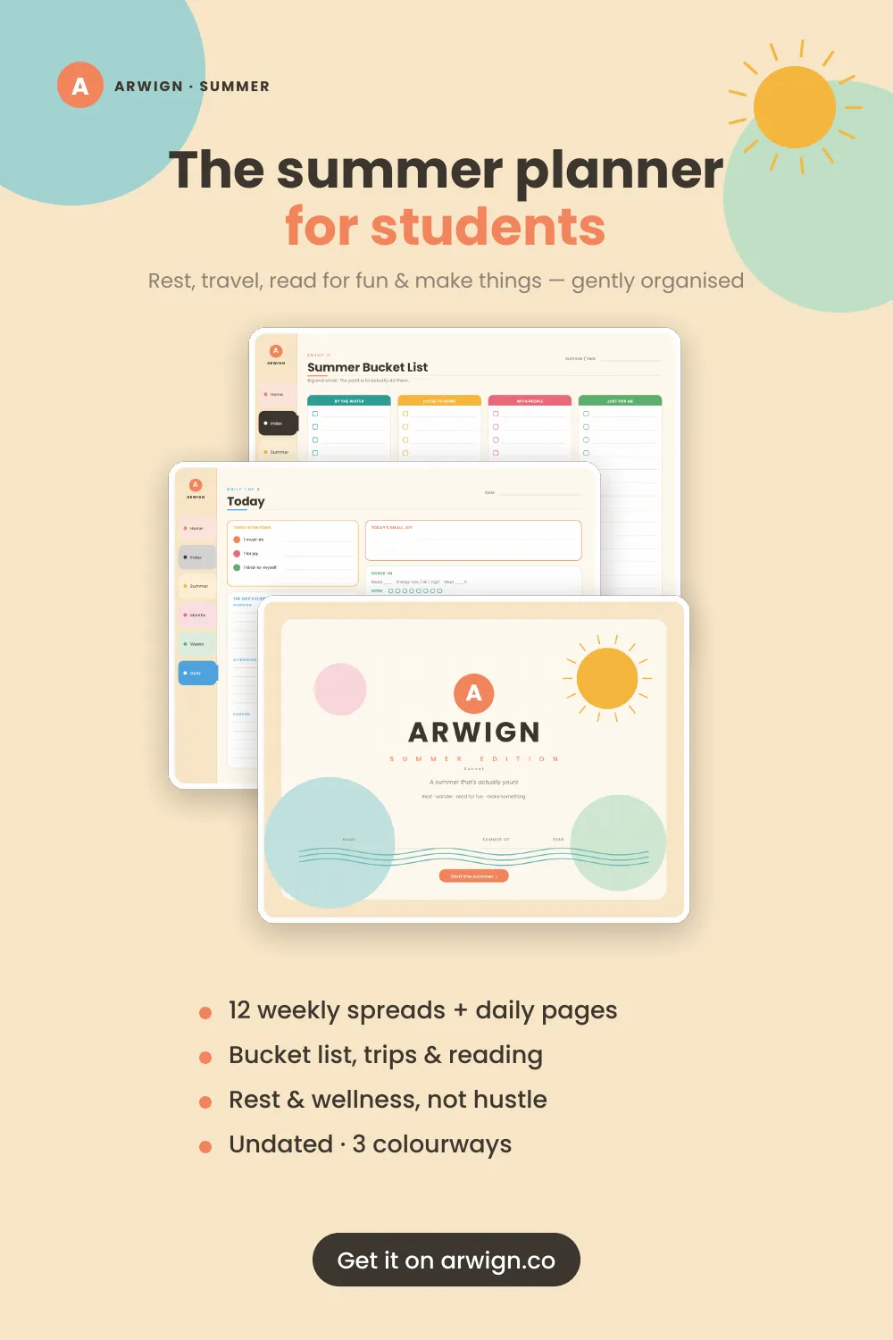 Arwign Planner Summer Break Edition — image 5