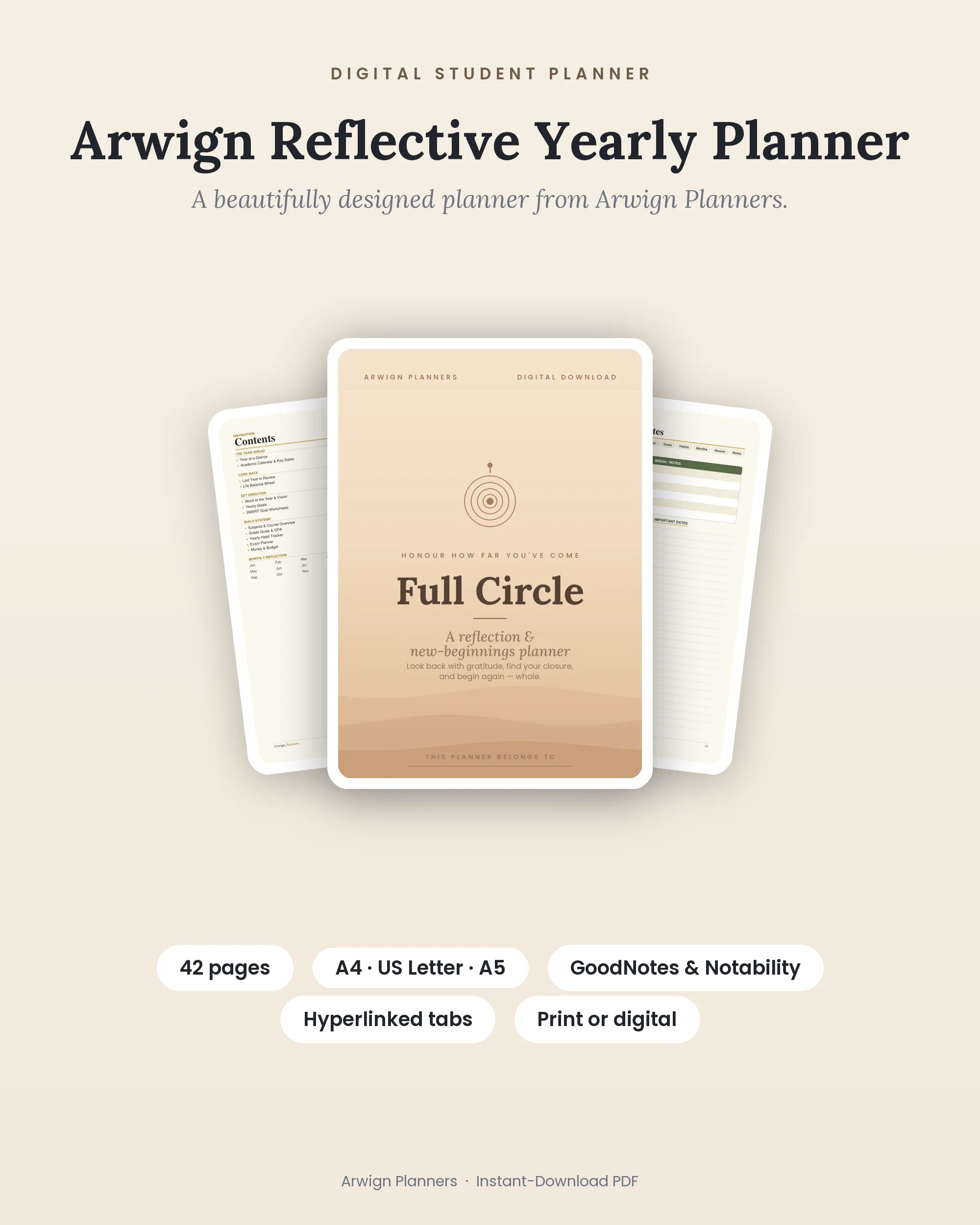 Arwign Reflective Yearly Planner cover