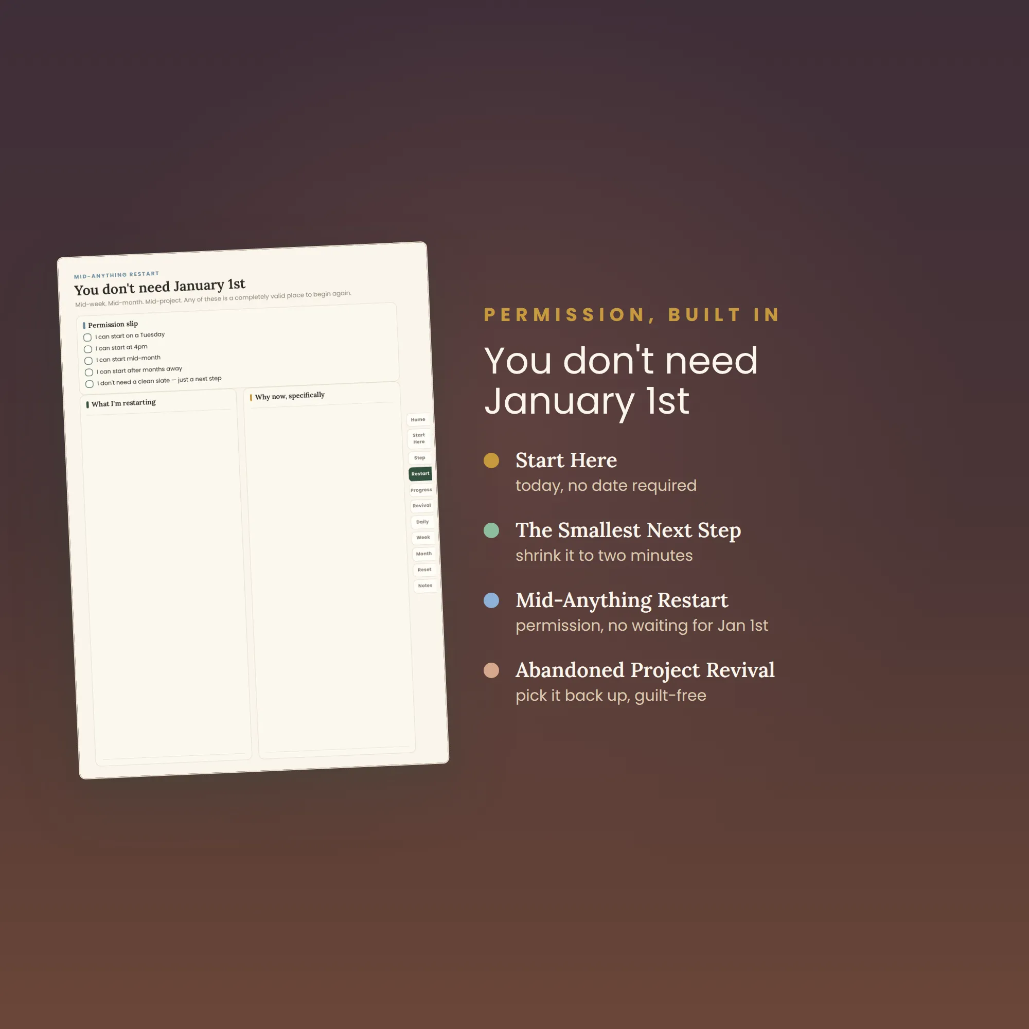 Begin Anywhere — ADHD Fresh Start Planner — image 3
