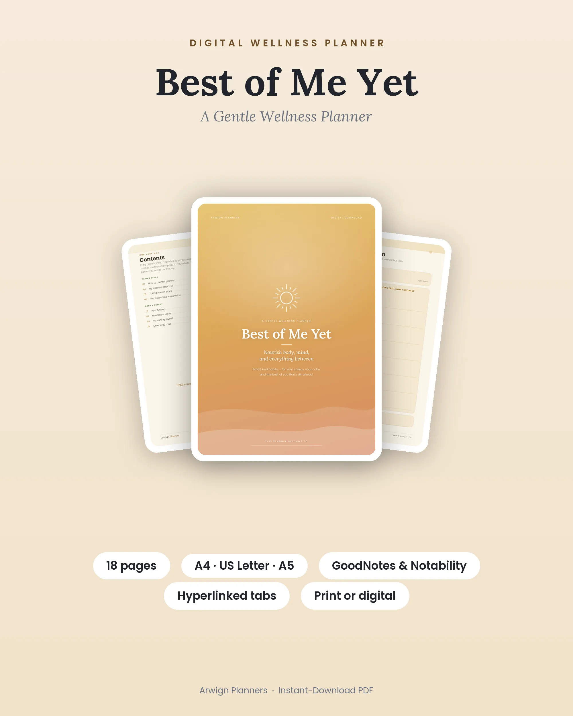 Best of Me Yet — A Gentle Wellness Planner cover