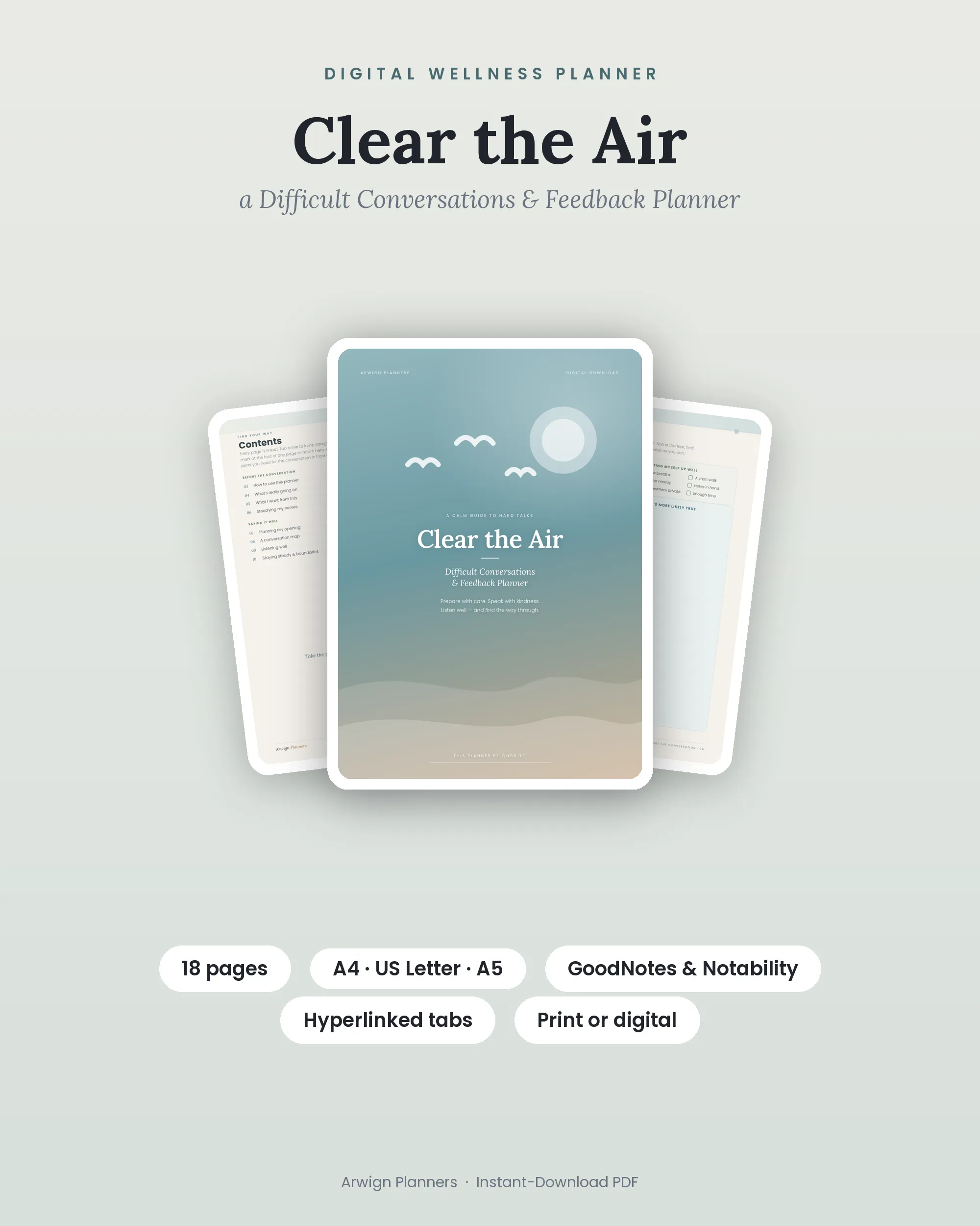 Clear the Air — a Difficult Conversations & Feedback Planner cover