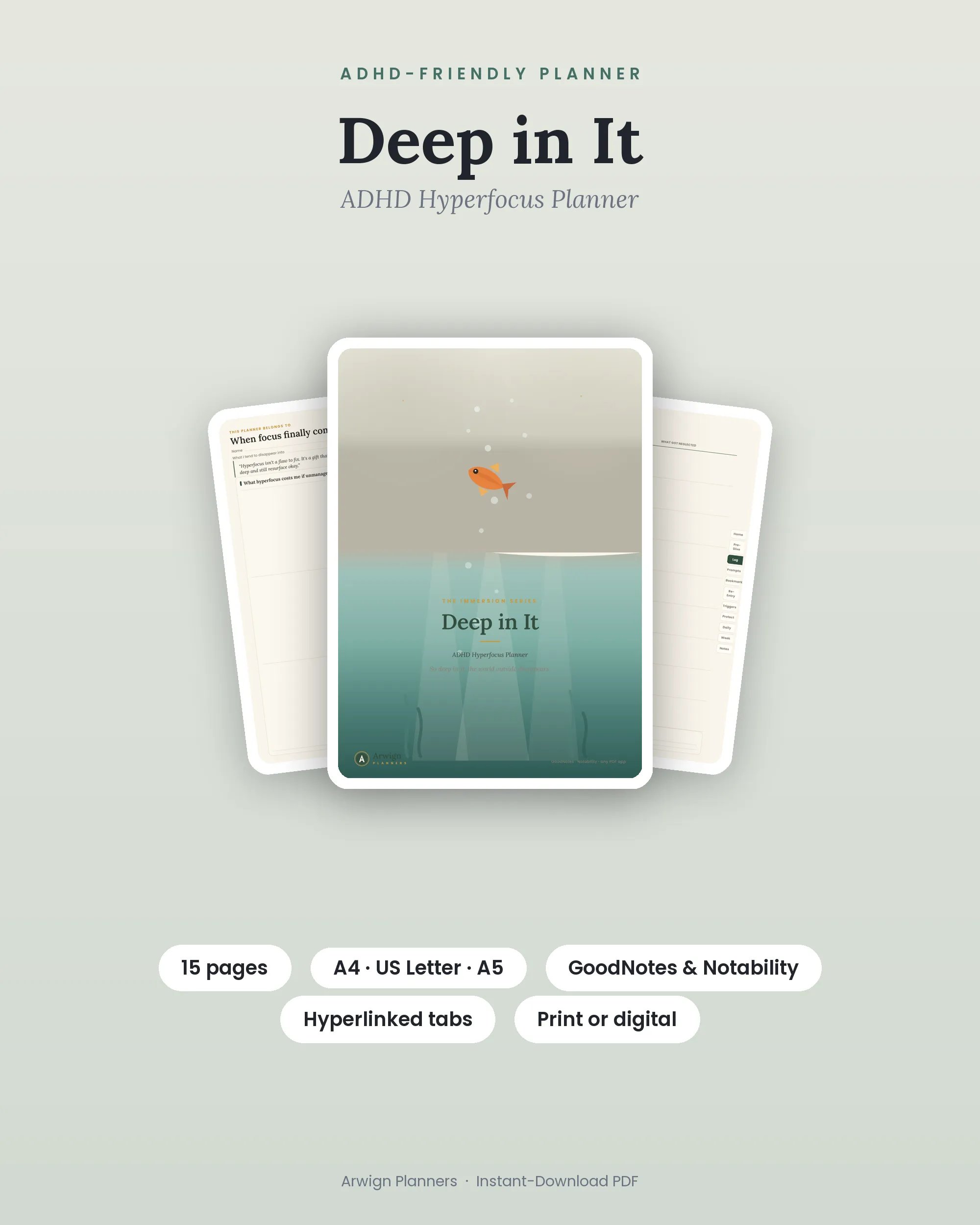 Deep in It — ADHD Hyperfocus Planner cover