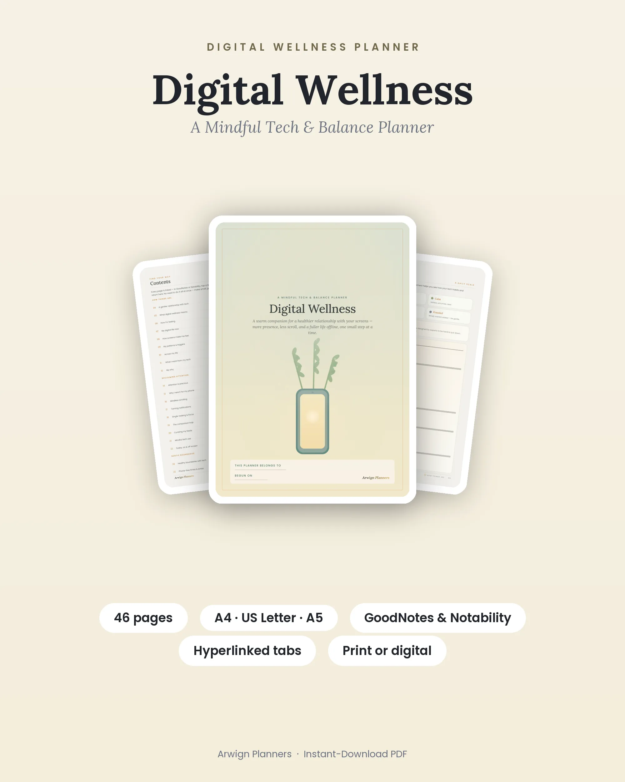 Digital Wellness — A Mindful Tech & Balance Planner cover