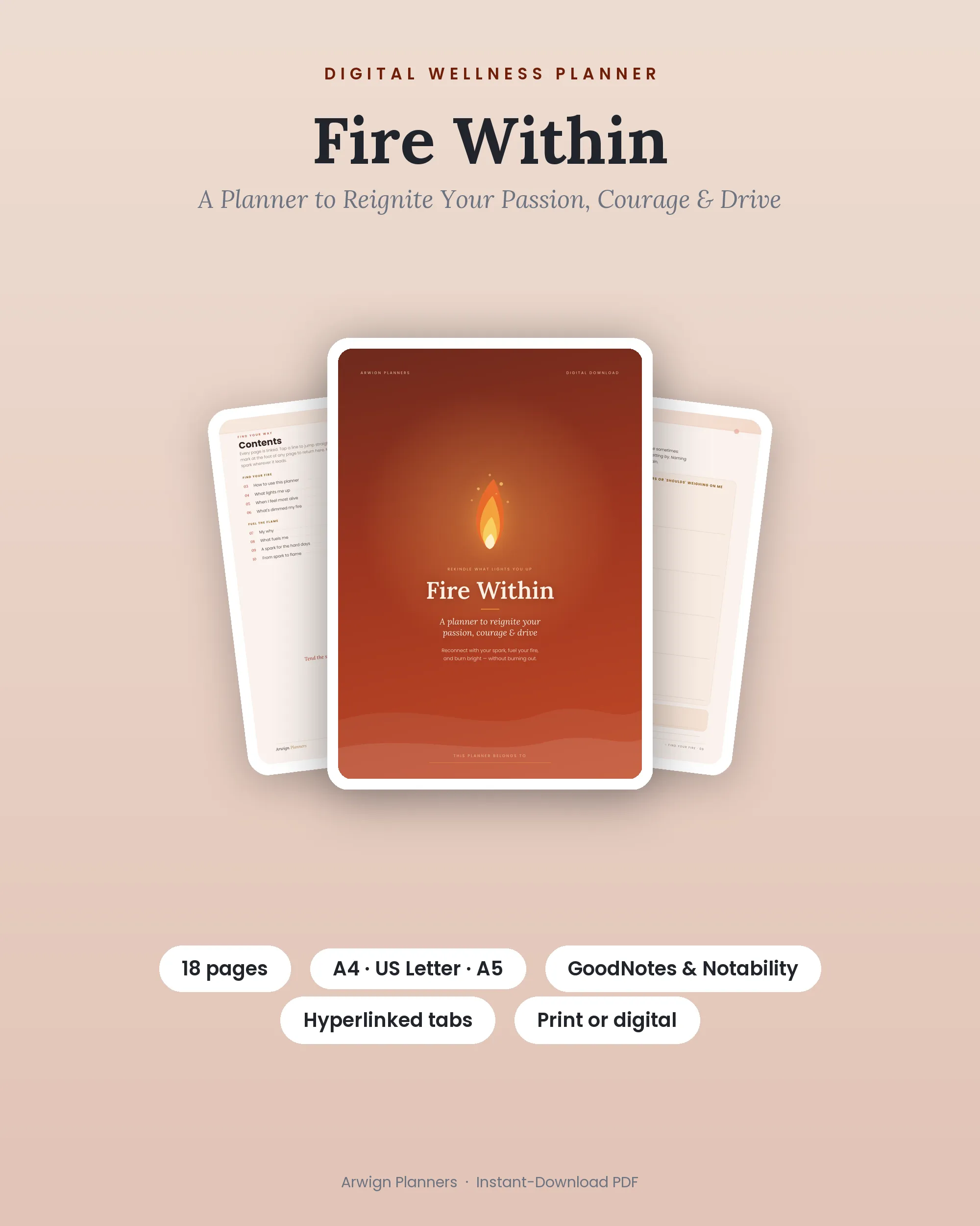 Fire Within — A Planner to Reignite Your Passion, Courage & Drive cover