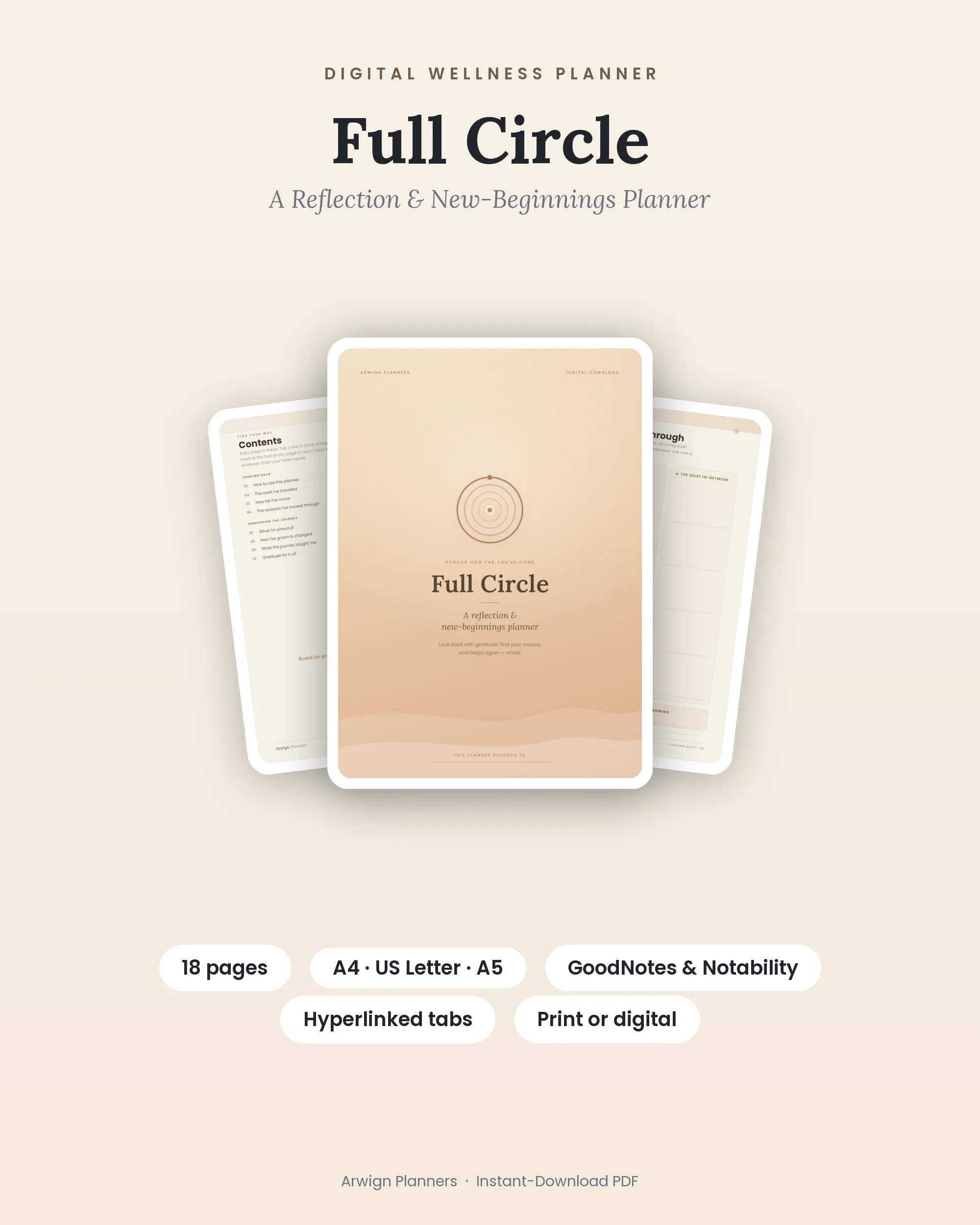 Full Circle — A Reflection & New-Beginnings Planner cover