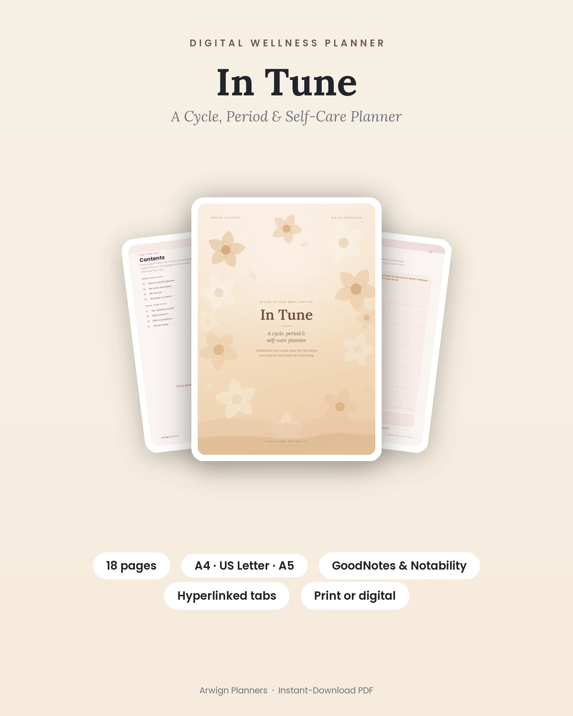 In Tune — A Cycle, Period & Self-Care Planner