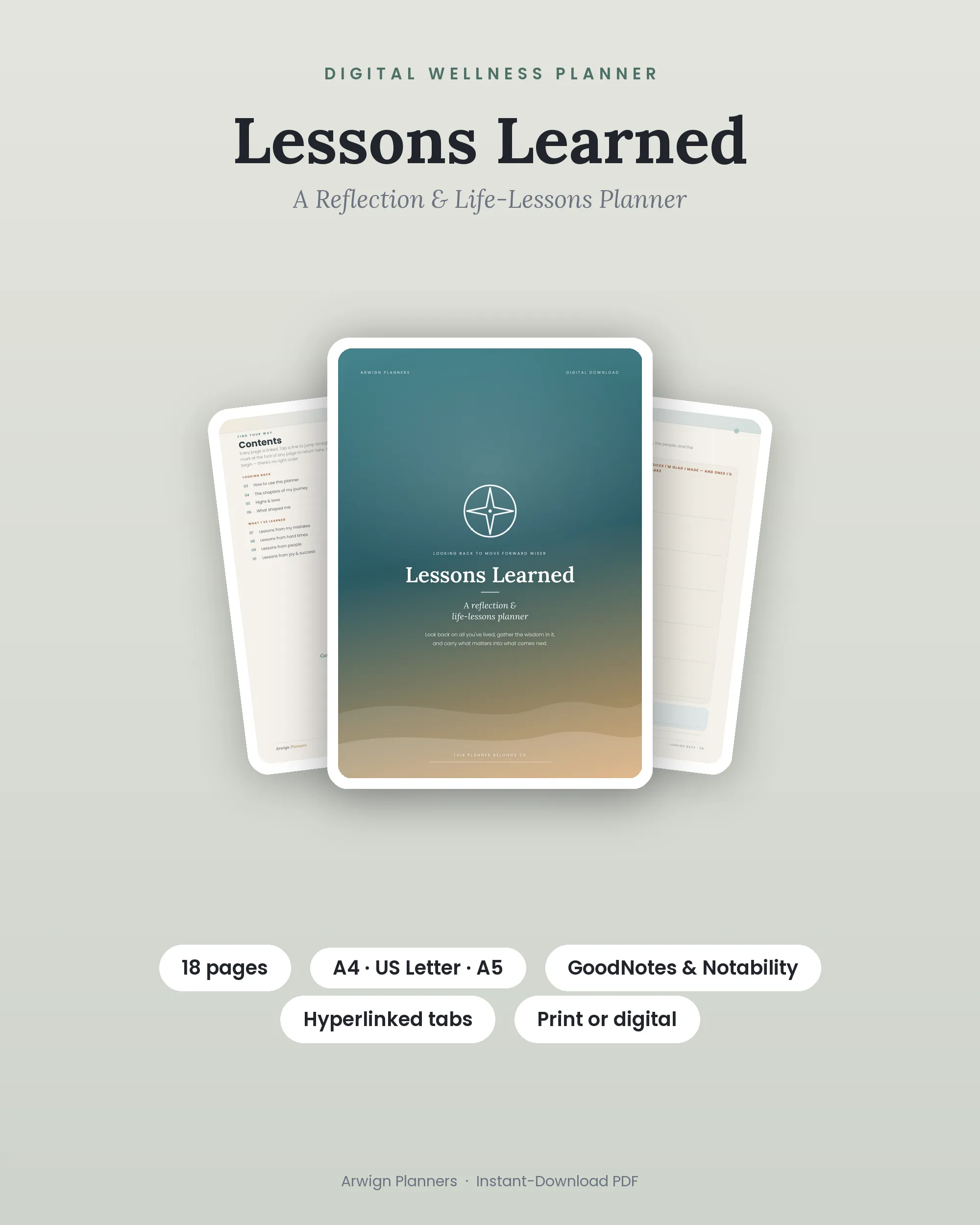Lessons Learned — A Reflection & Life-Lessons Planner cover