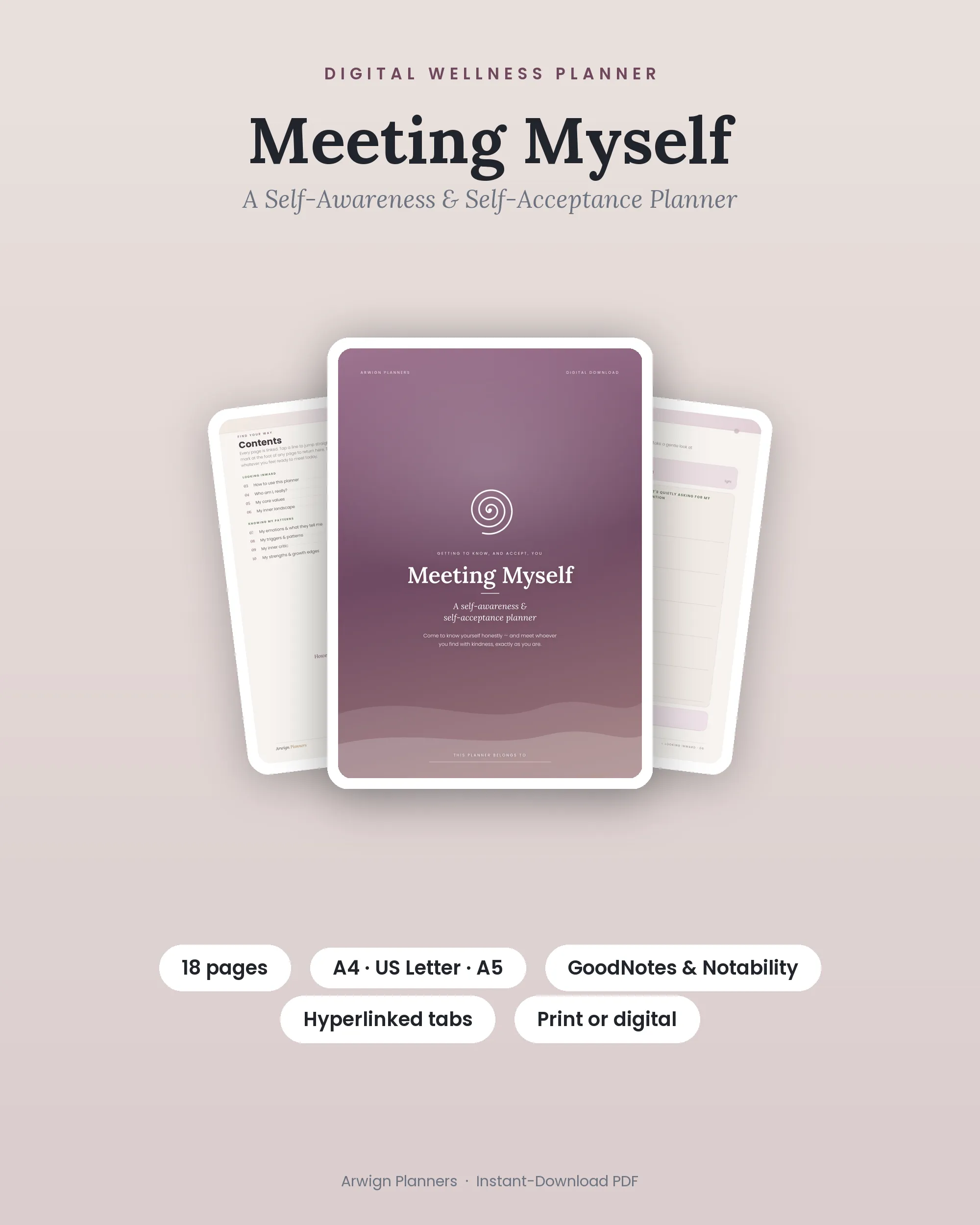 Meeting Myself — A Self-Awareness & Self-Acceptance Planner