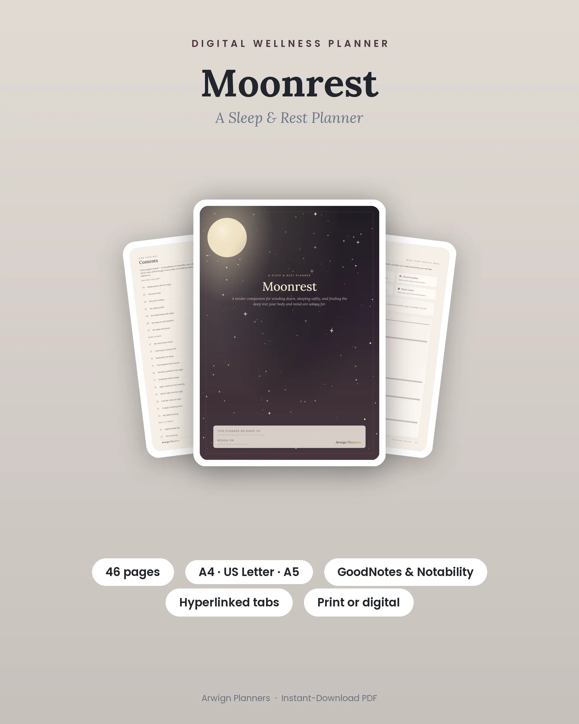 Moonrest — A Sleep & Rest Planner cover