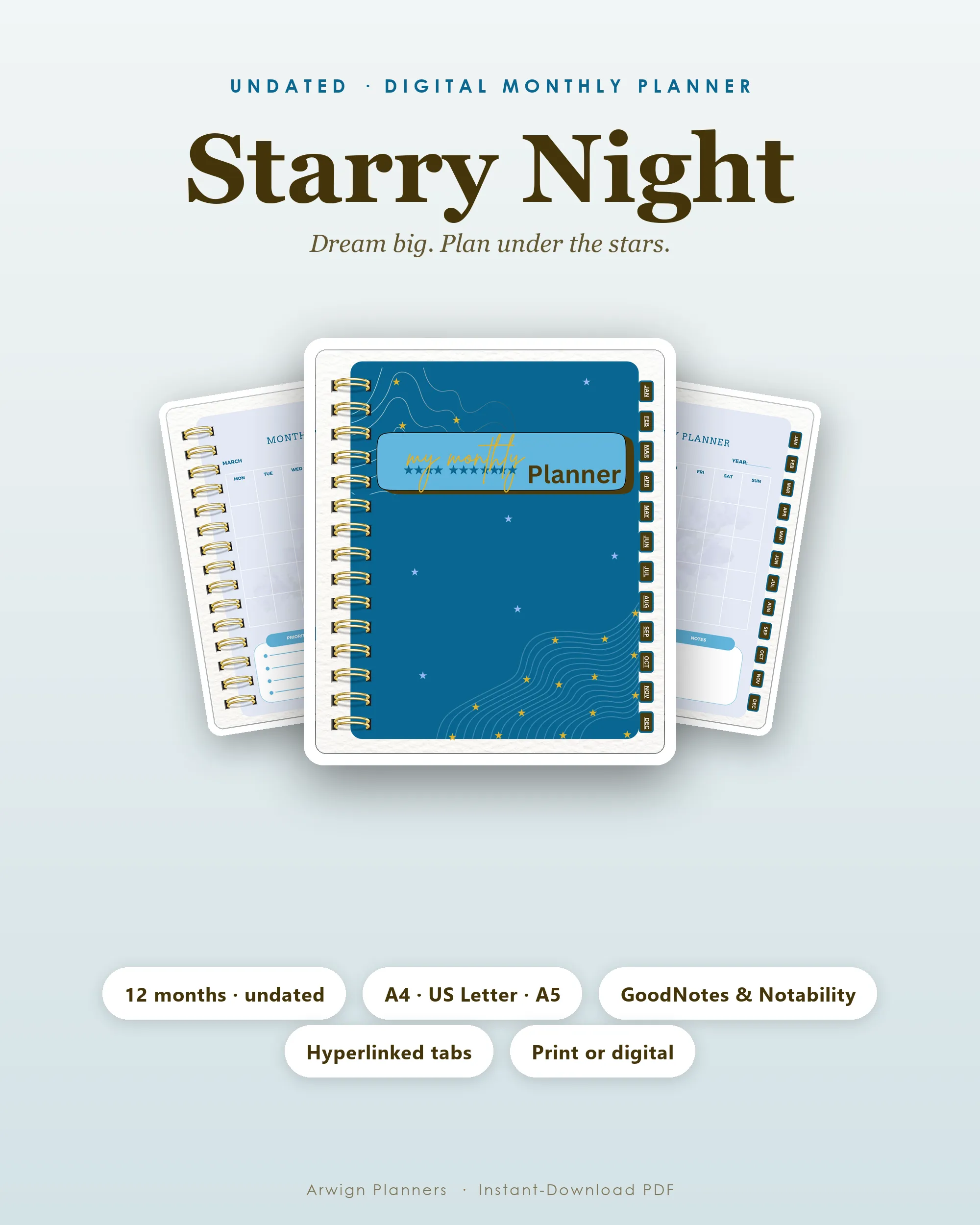 My Monthly Planner — Starry Night cover
