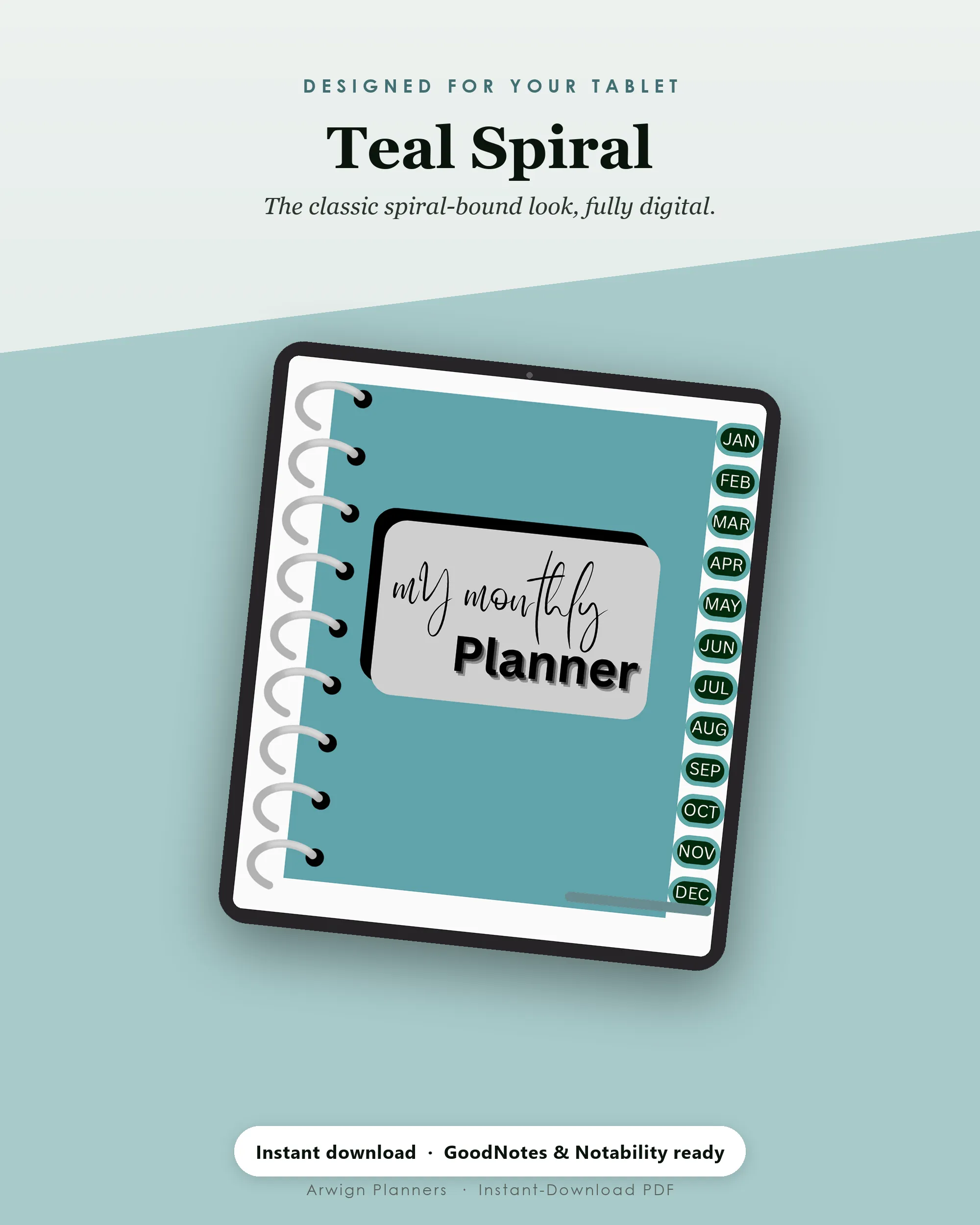 My Monthly Planner — Teal Spiral — image 4