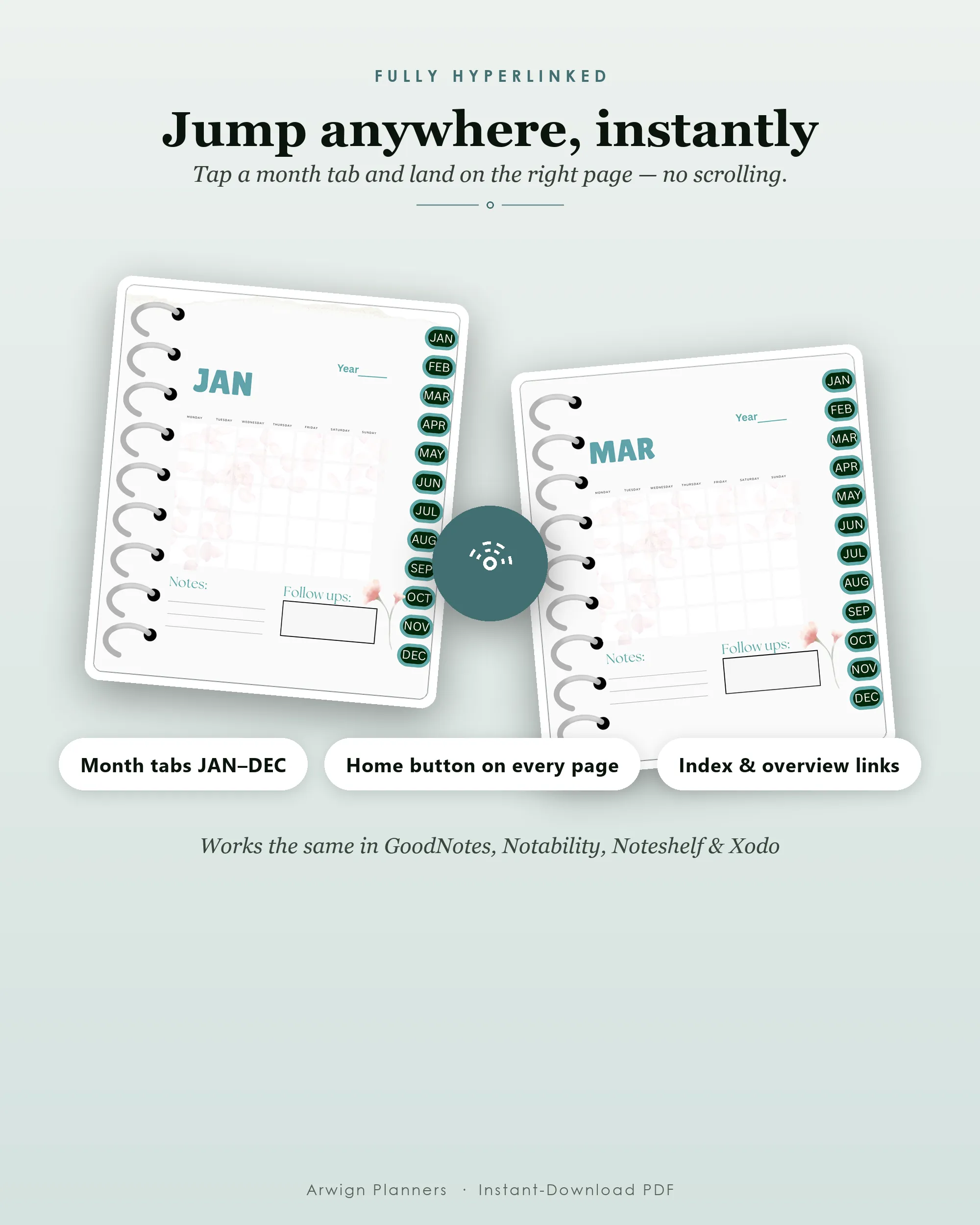 My Monthly Planner — Teal Spiral — image 5