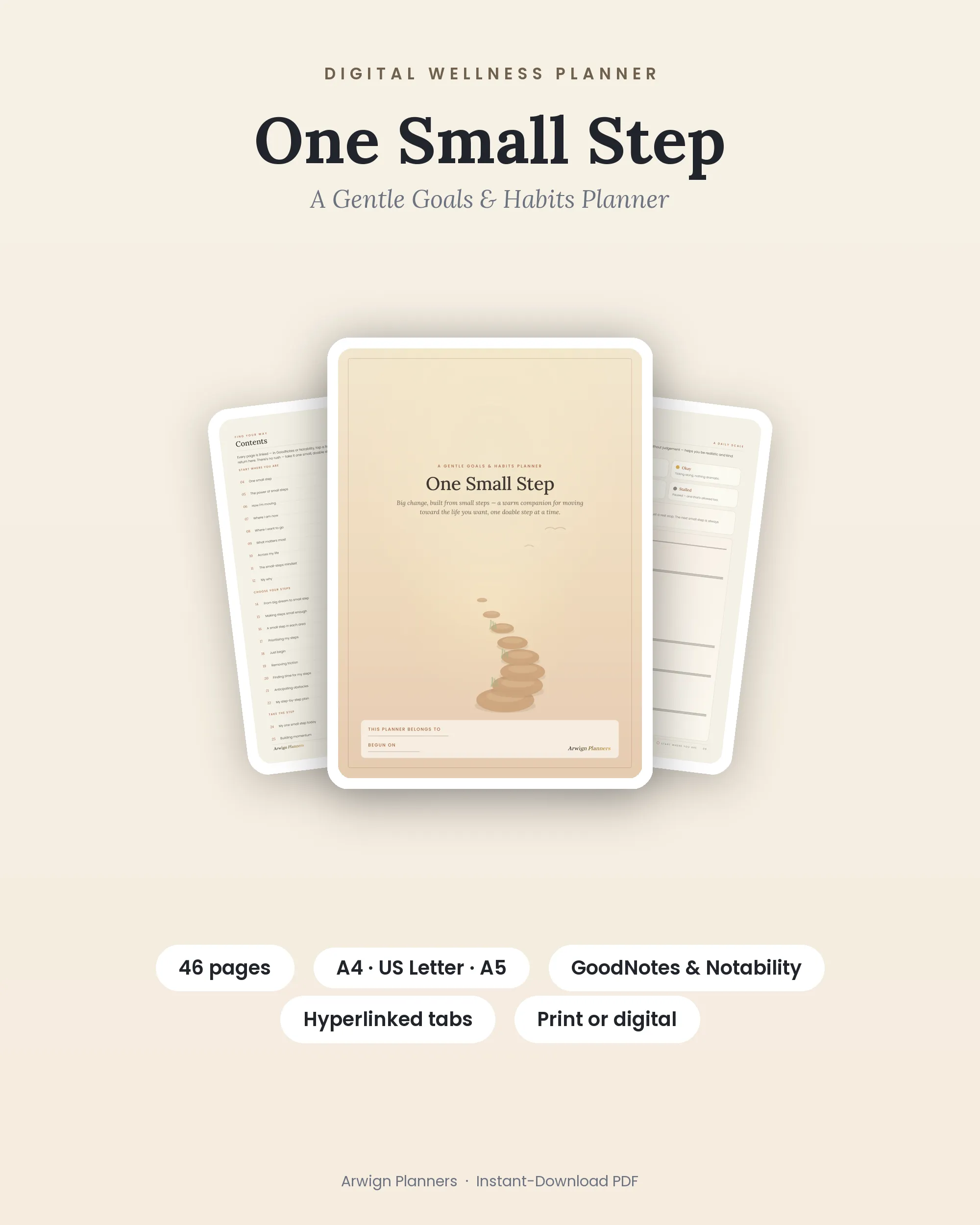 One Small Step — A Gentle Goals & Habits Planner cover