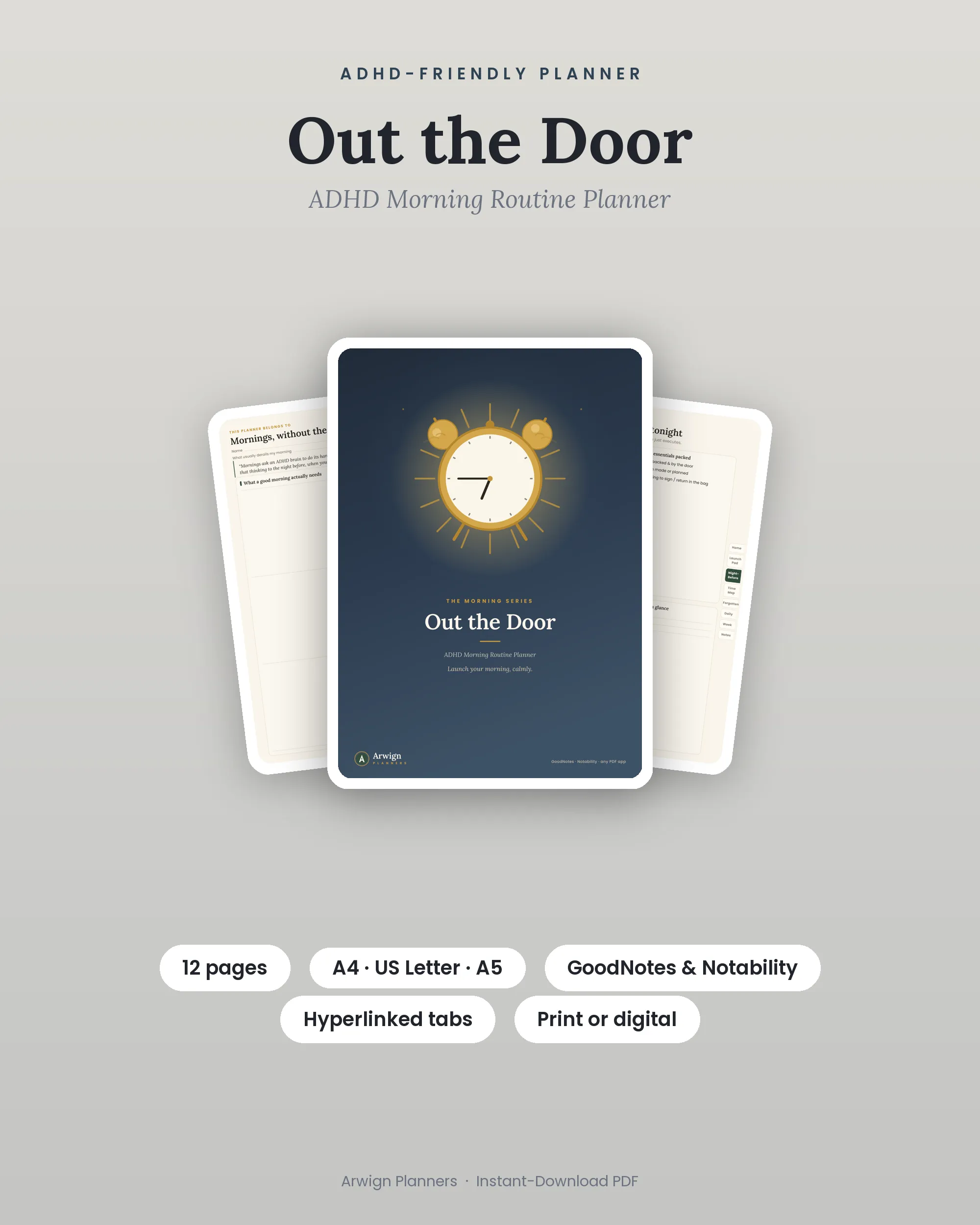 Out the Door — ADHD Morning Routine Planner cover