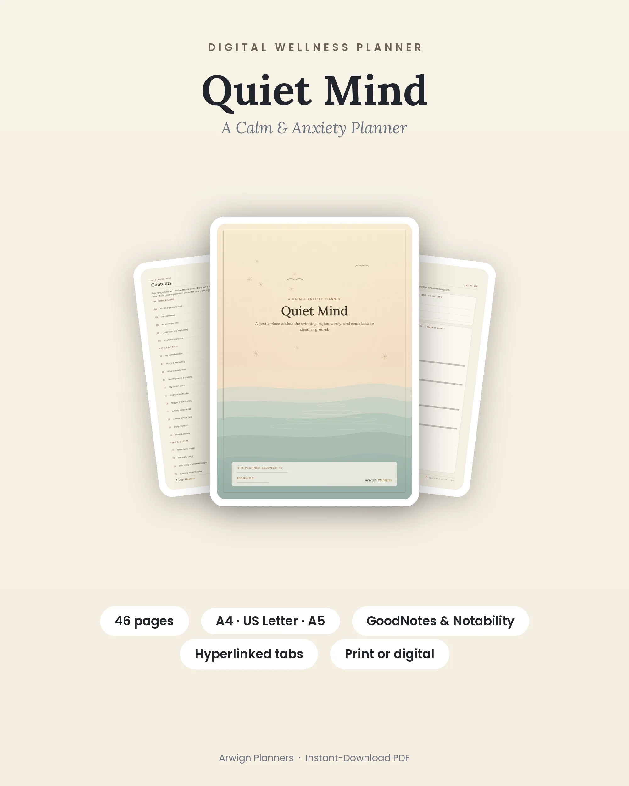 Quiet Mind - A Calm & Anxiety Planner cover