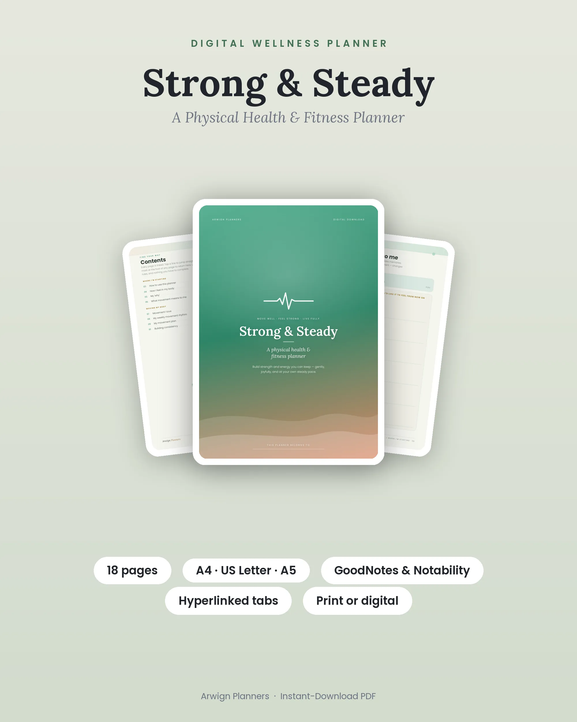 Strong & Steady — A Physical Health & Fitness Planner cover