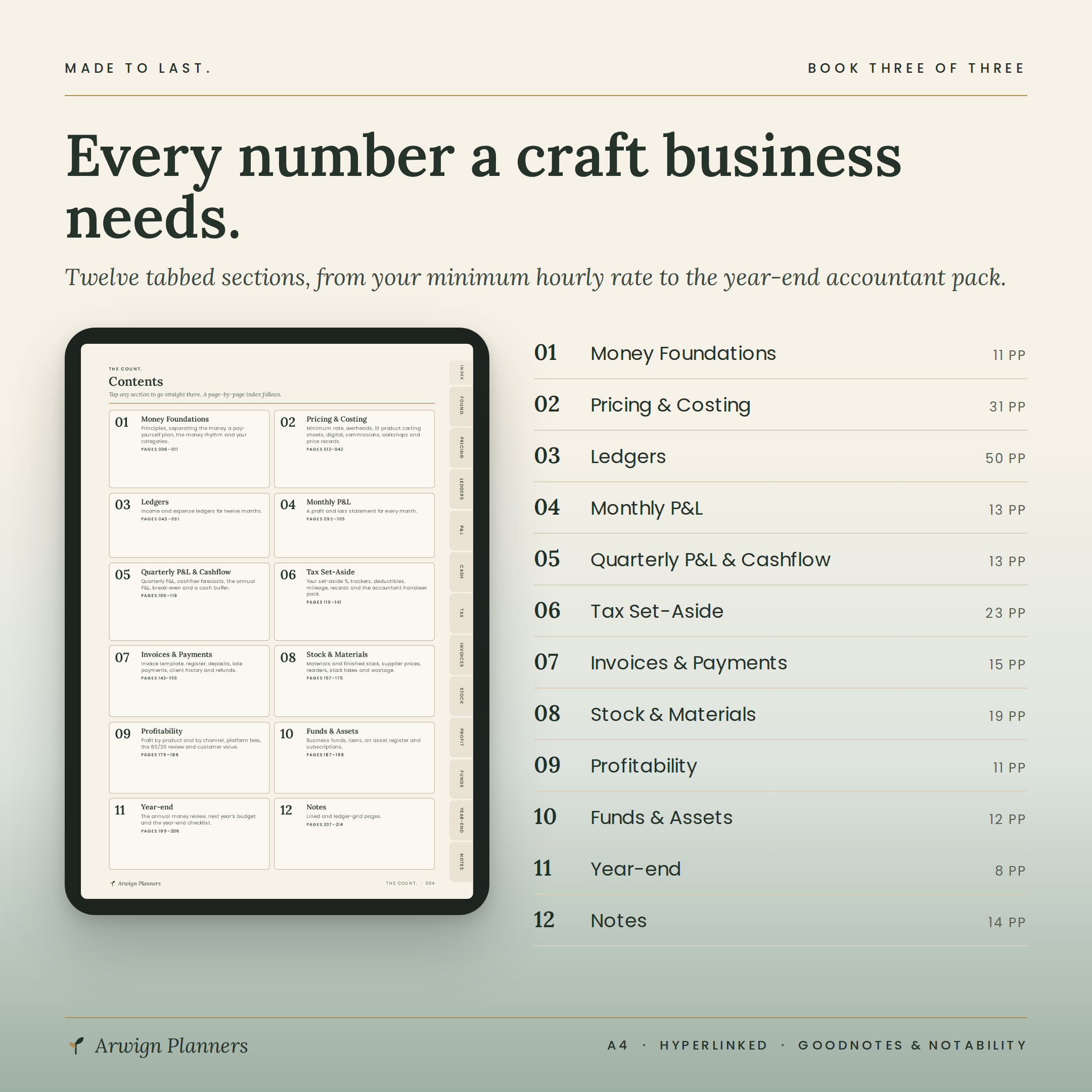 THE COUNT. — Bookkeeping & Pricing Planner for Makers — image 2