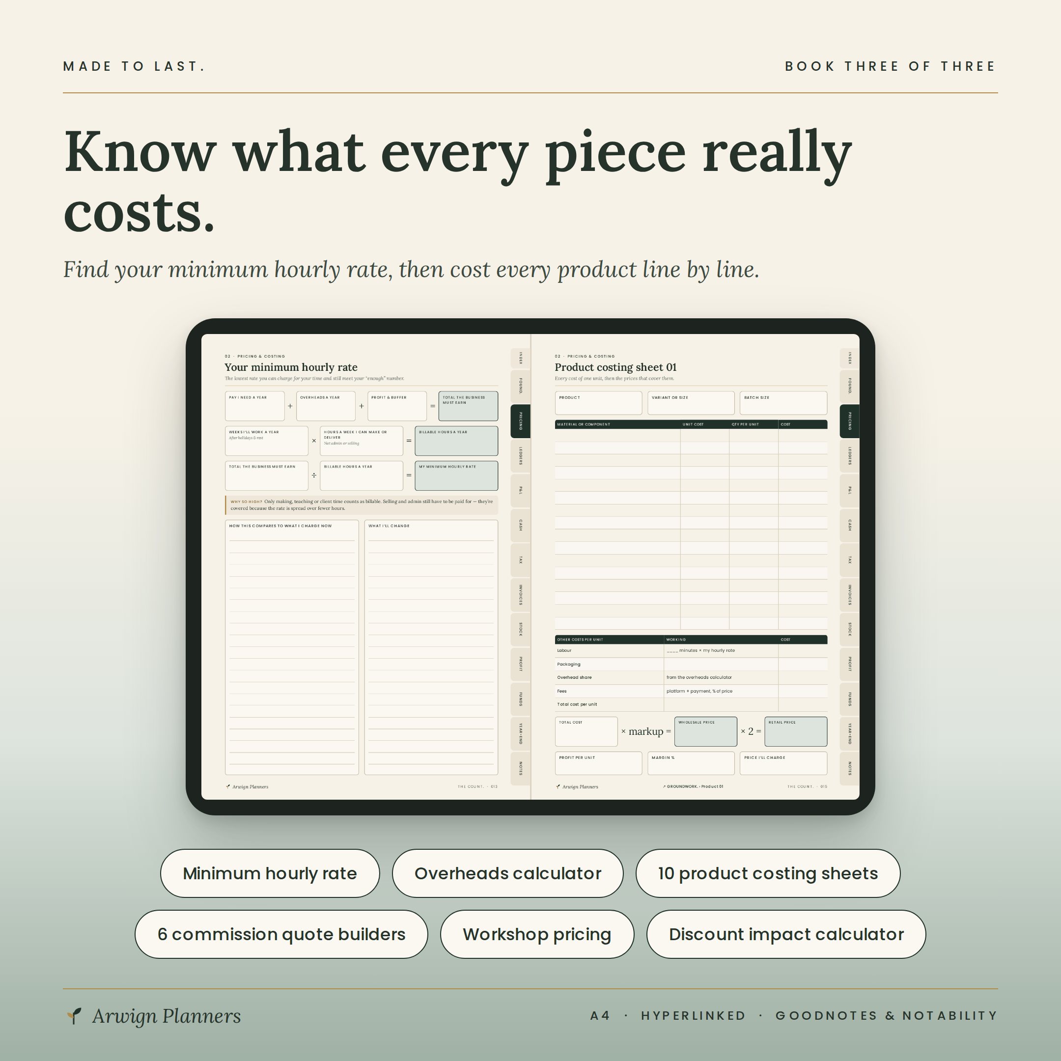 THE COUNT. — Bookkeeping & Pricing Planner for Makers — image 3