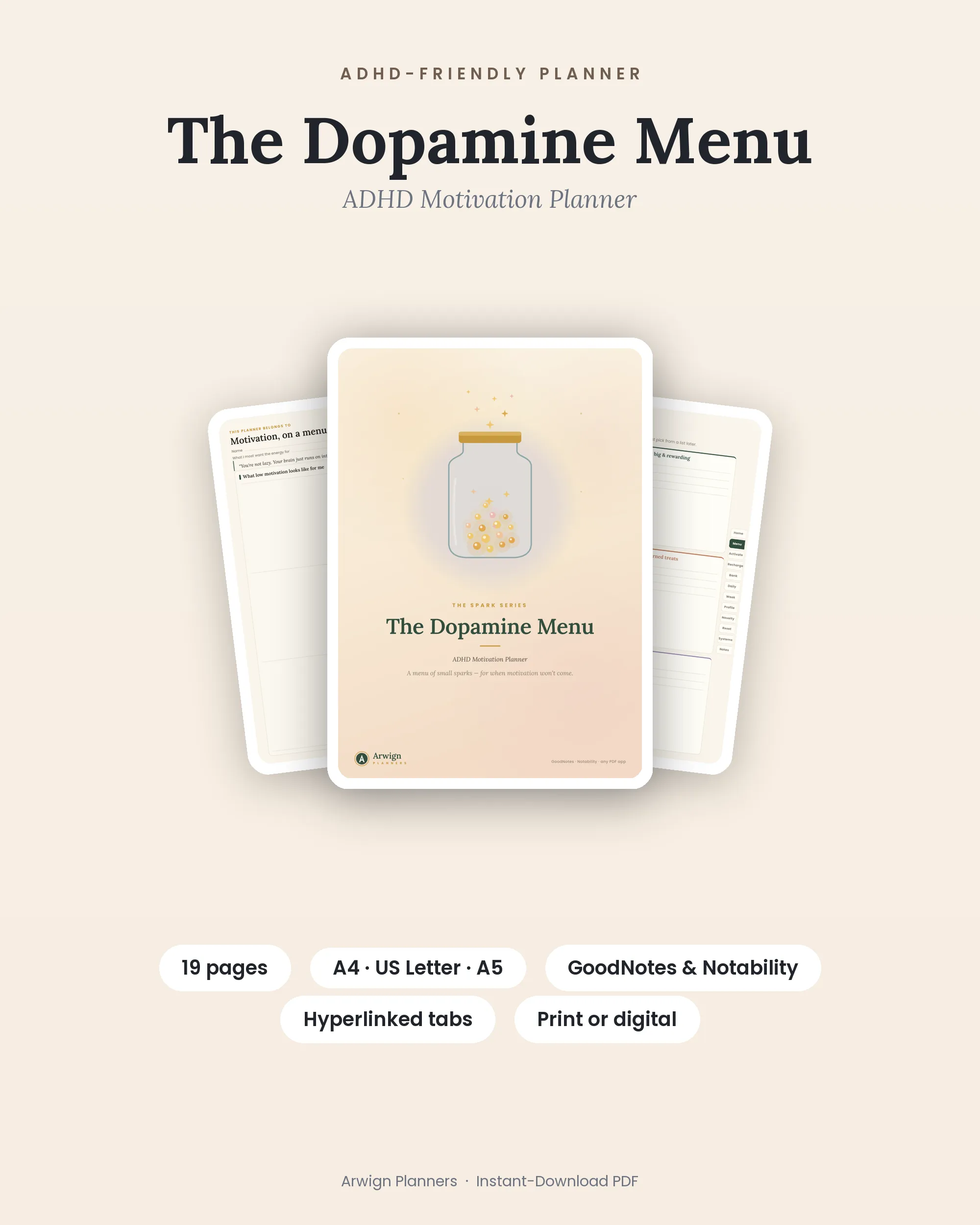 The Dopamine Menu — ADHD Motivation Planner cover