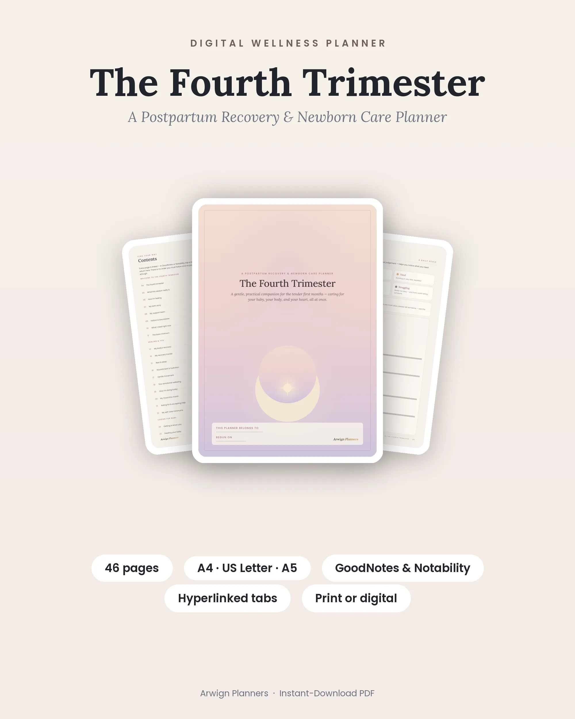 The Fourth Trimester — A Postpartum Recovery & Newborn Care Planner cover