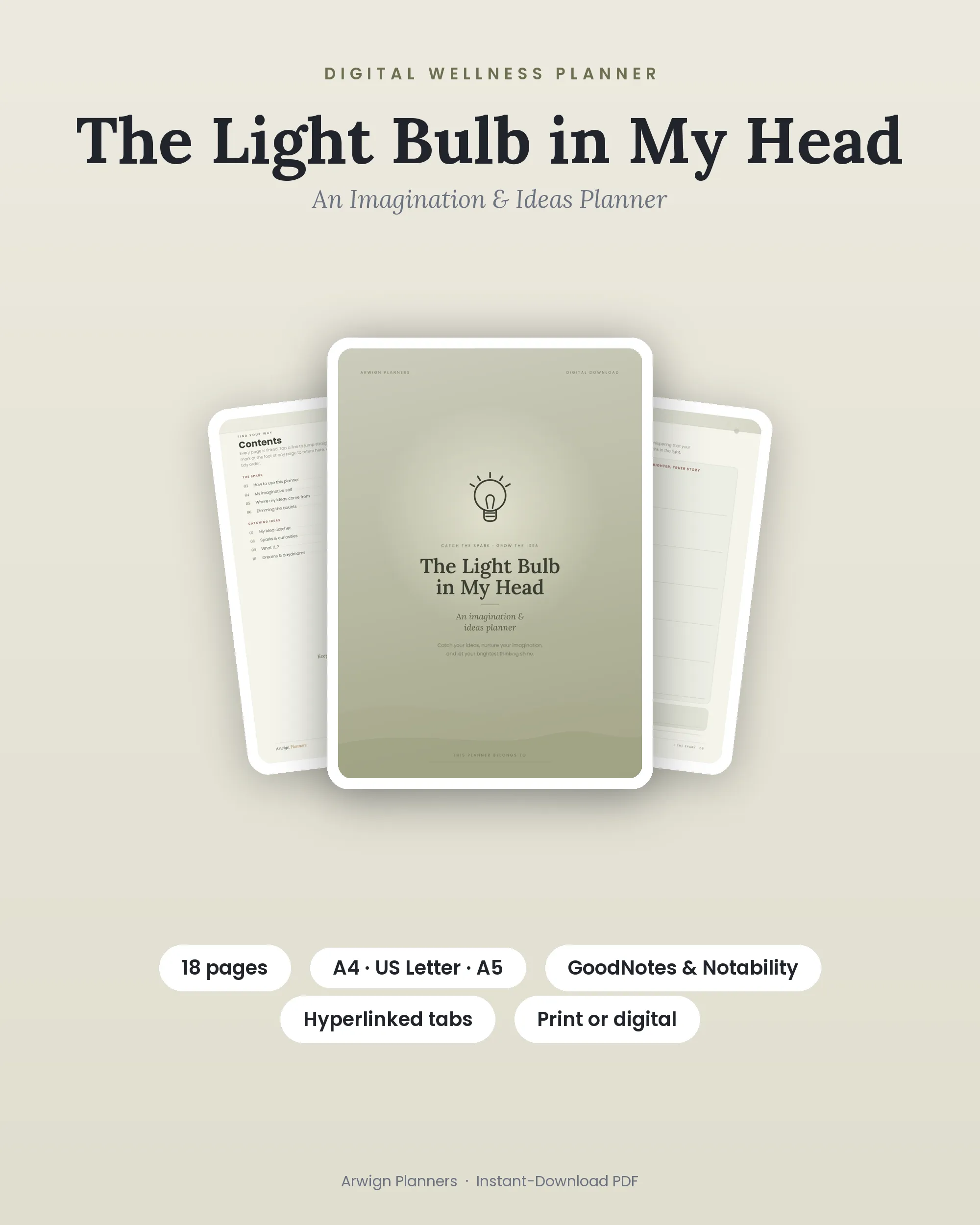 The Light Bulb in My Head — An Imagination & Ideas Planner cover