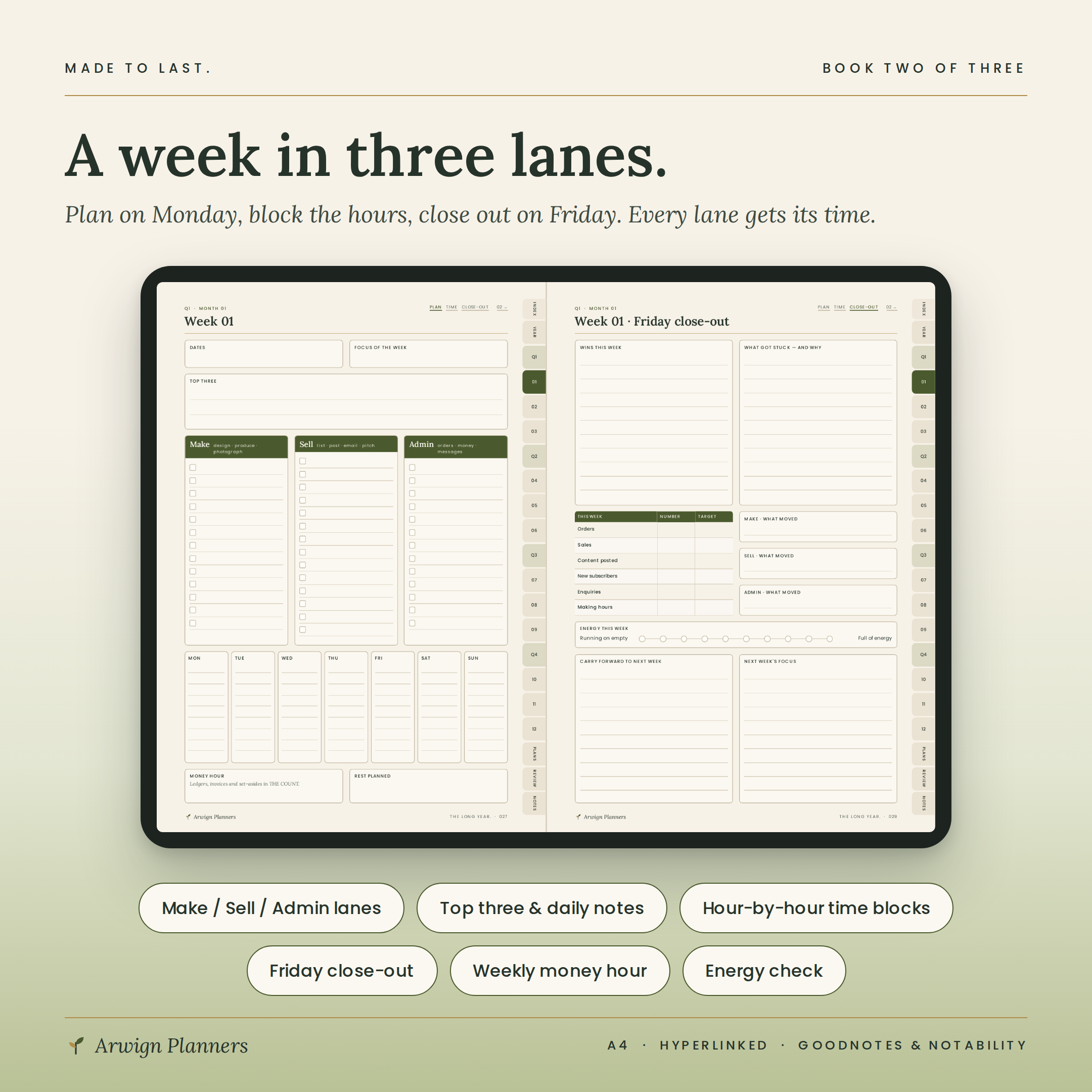 THE LONG YEAR. — Undated Weekly Business Planner — image 4