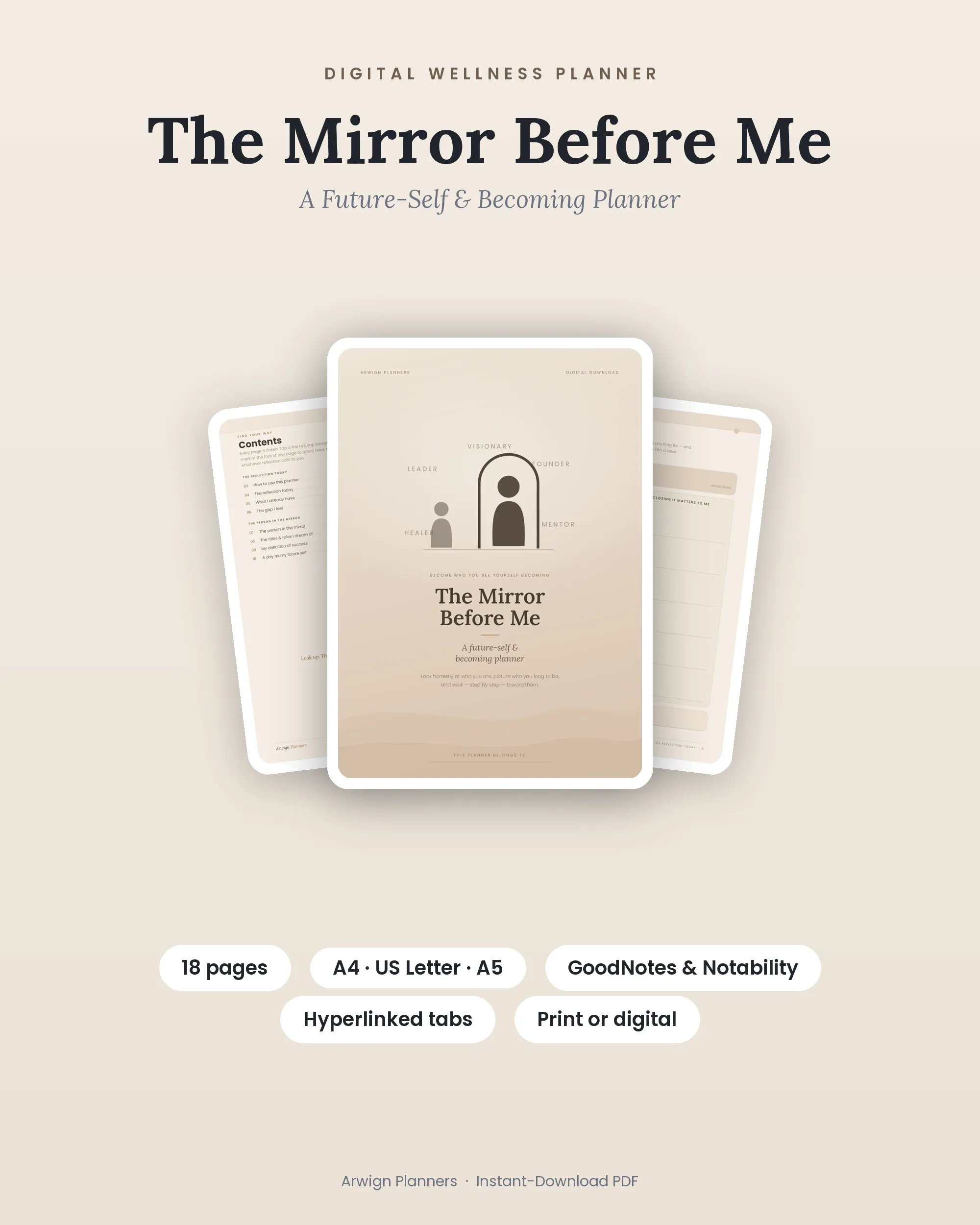 The Mirror Before Me — A Future-Self & Becoming Planner cover