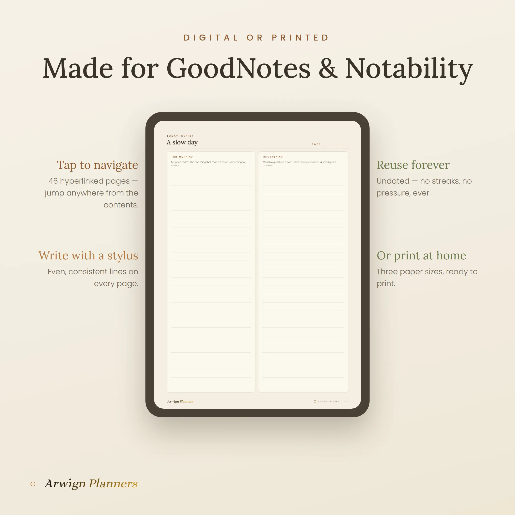 The Slow Lane — A Slow Living & Gentle Productivity Planner — image 3