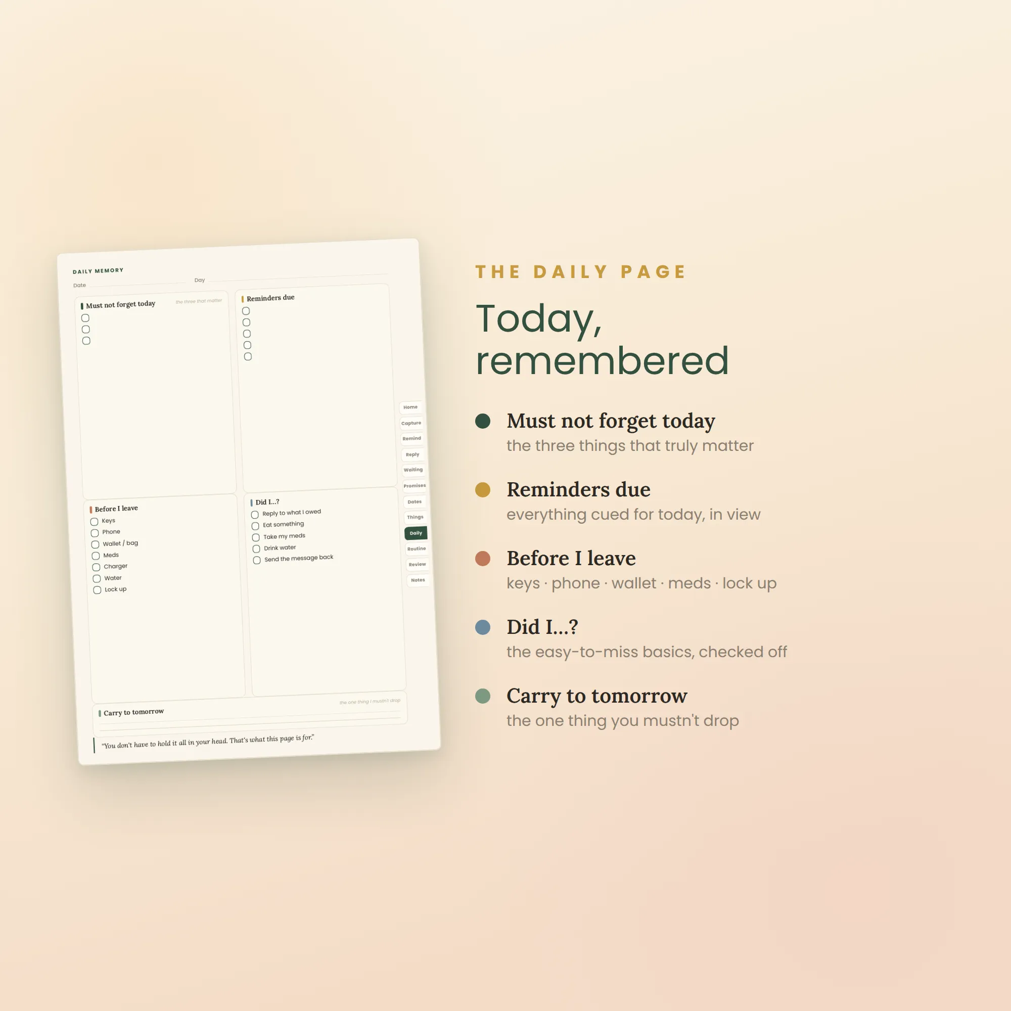 The Unforgotten — ADHD Memory & Reminders Planner — image 2