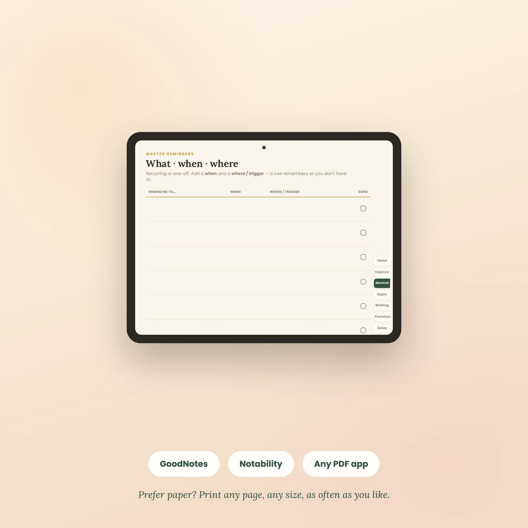 The Unforgotten — ADHD Memory & Reminders Planner — image 3