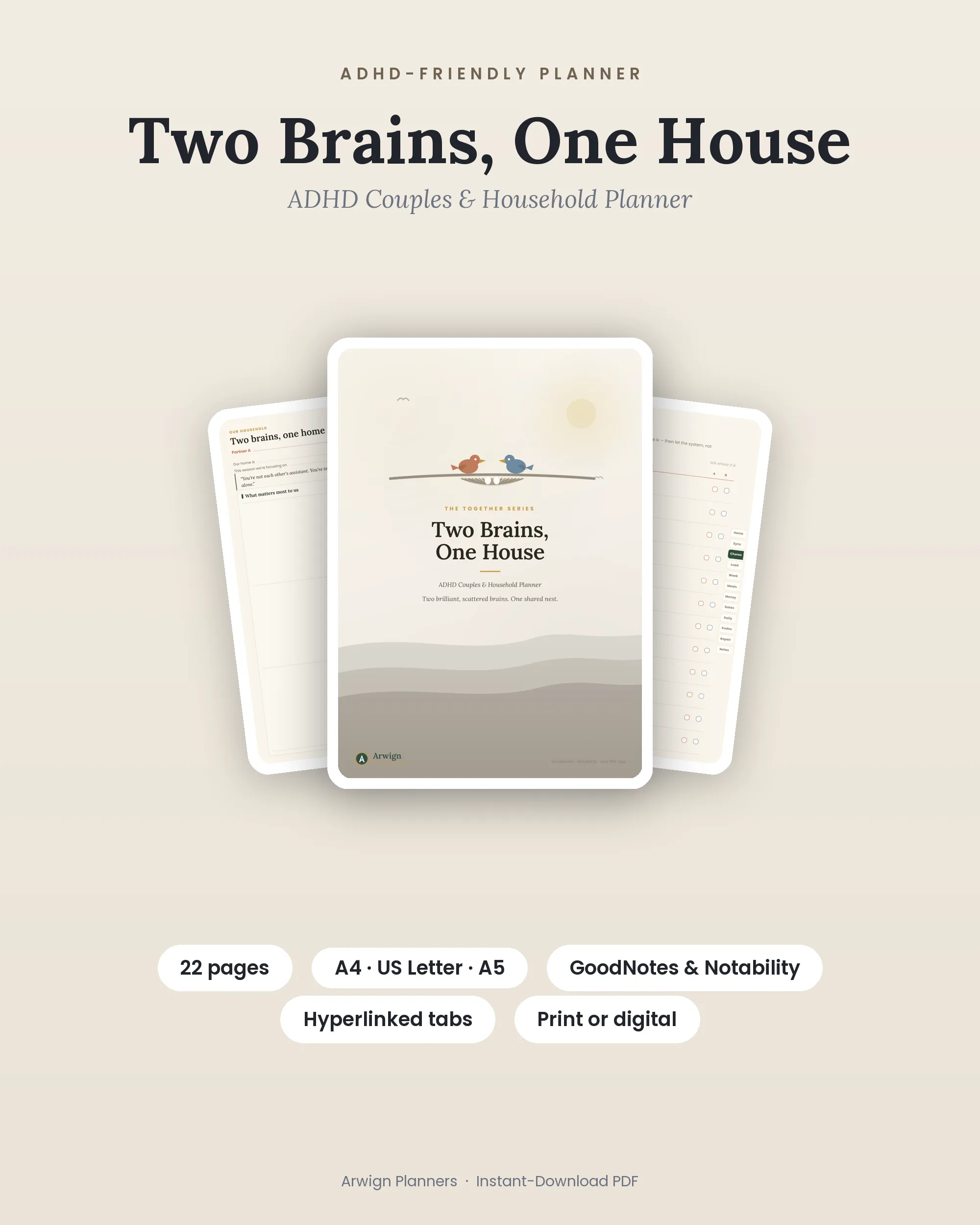 Two Brains, One House — ADHD Couples & Household Planner cover
