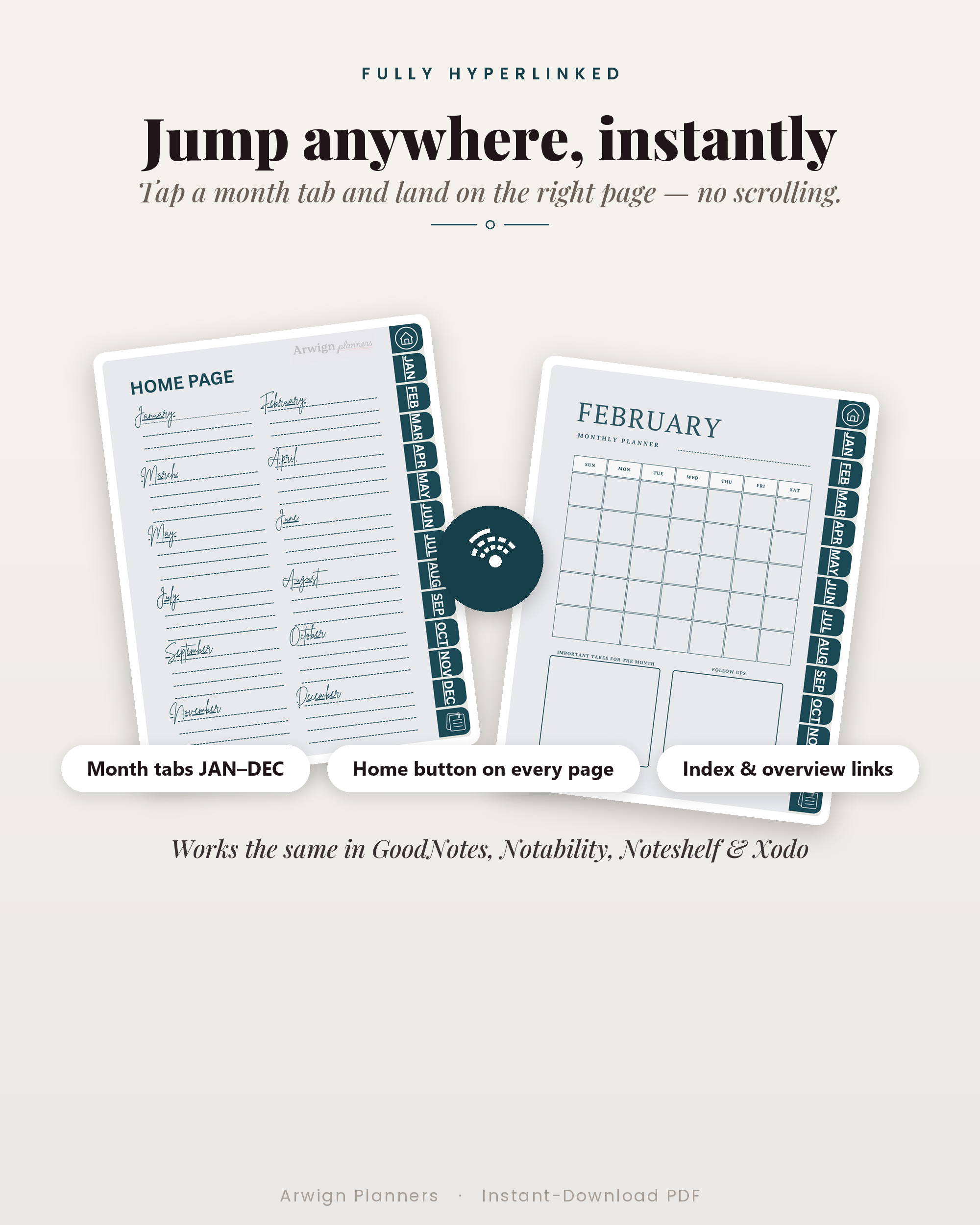 Undated Digital Monthly Planner — Contour Frost Edition — image 5
