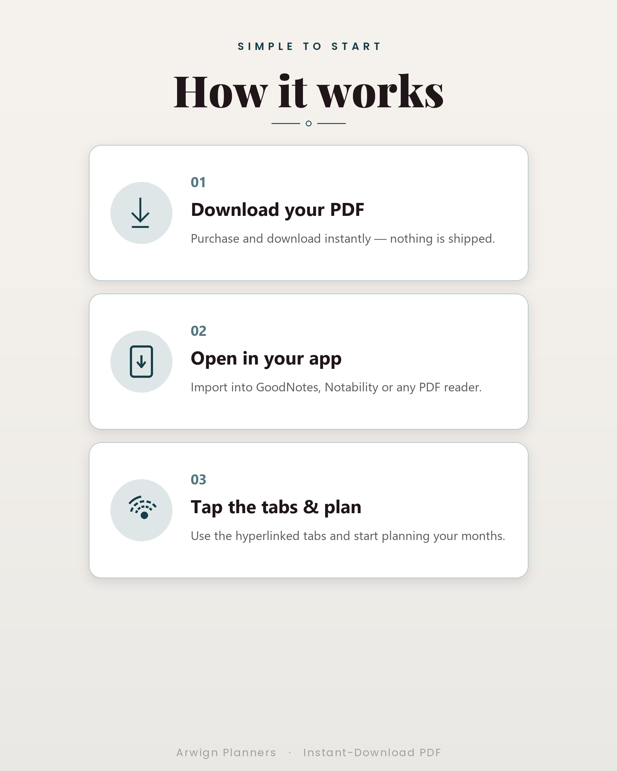 Undated Digital Monthly Planner — Contour Frost Edition — image 6