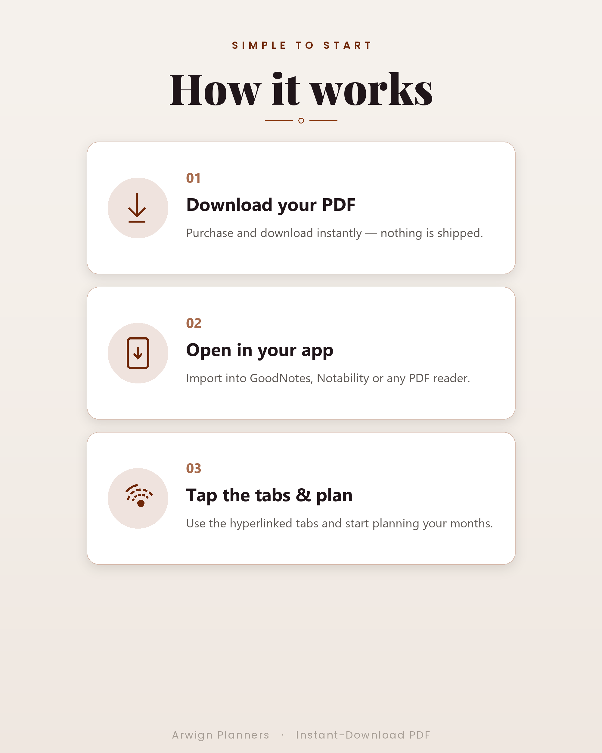 Undated Digital Monthly Planner — Copper Weave Edition — image 6