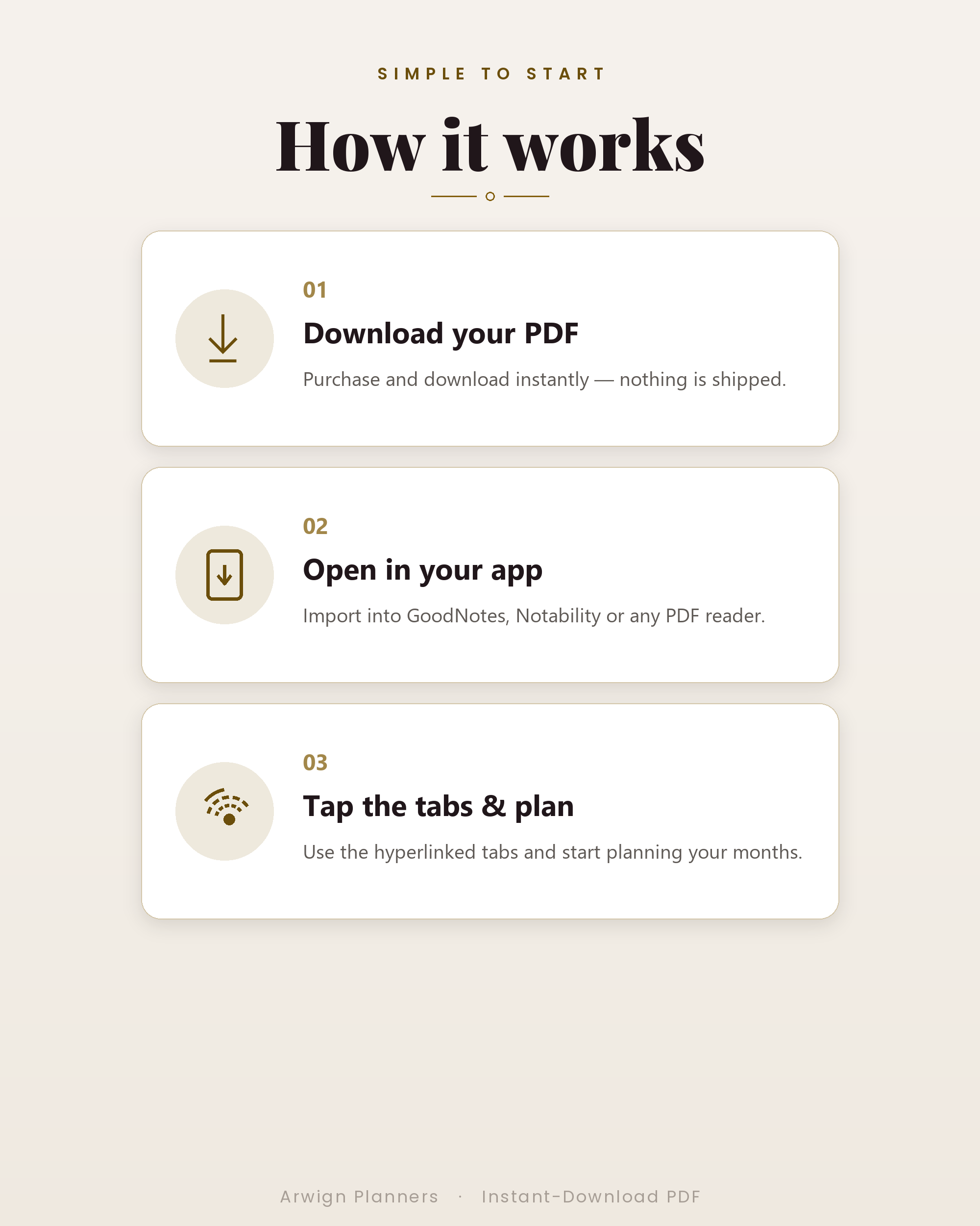 Undated Digital Monthly Planner — Golden Arrows Edition — image 6