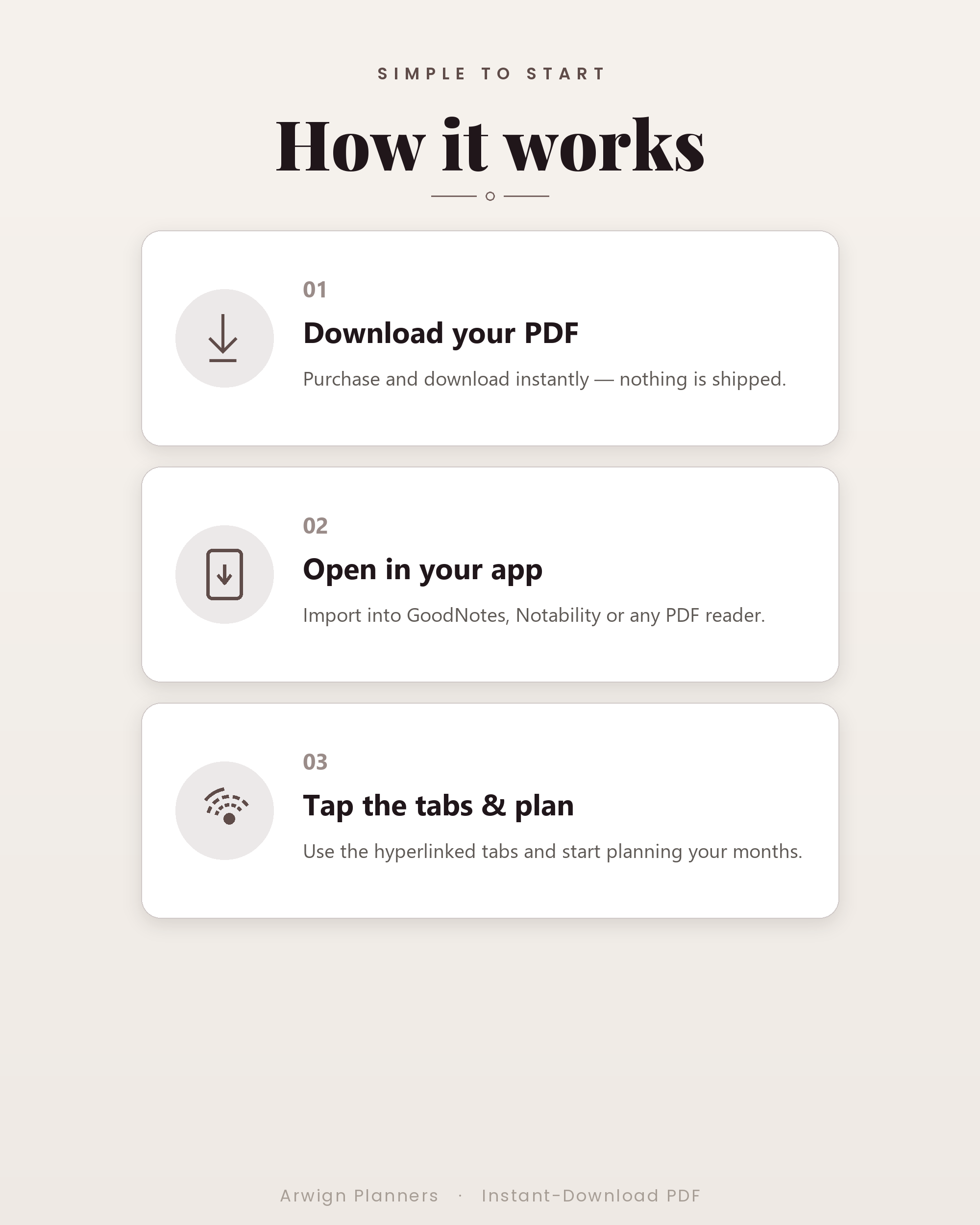 Undated Digital Monthly Planner — Mauve Sprig Edition — image 6