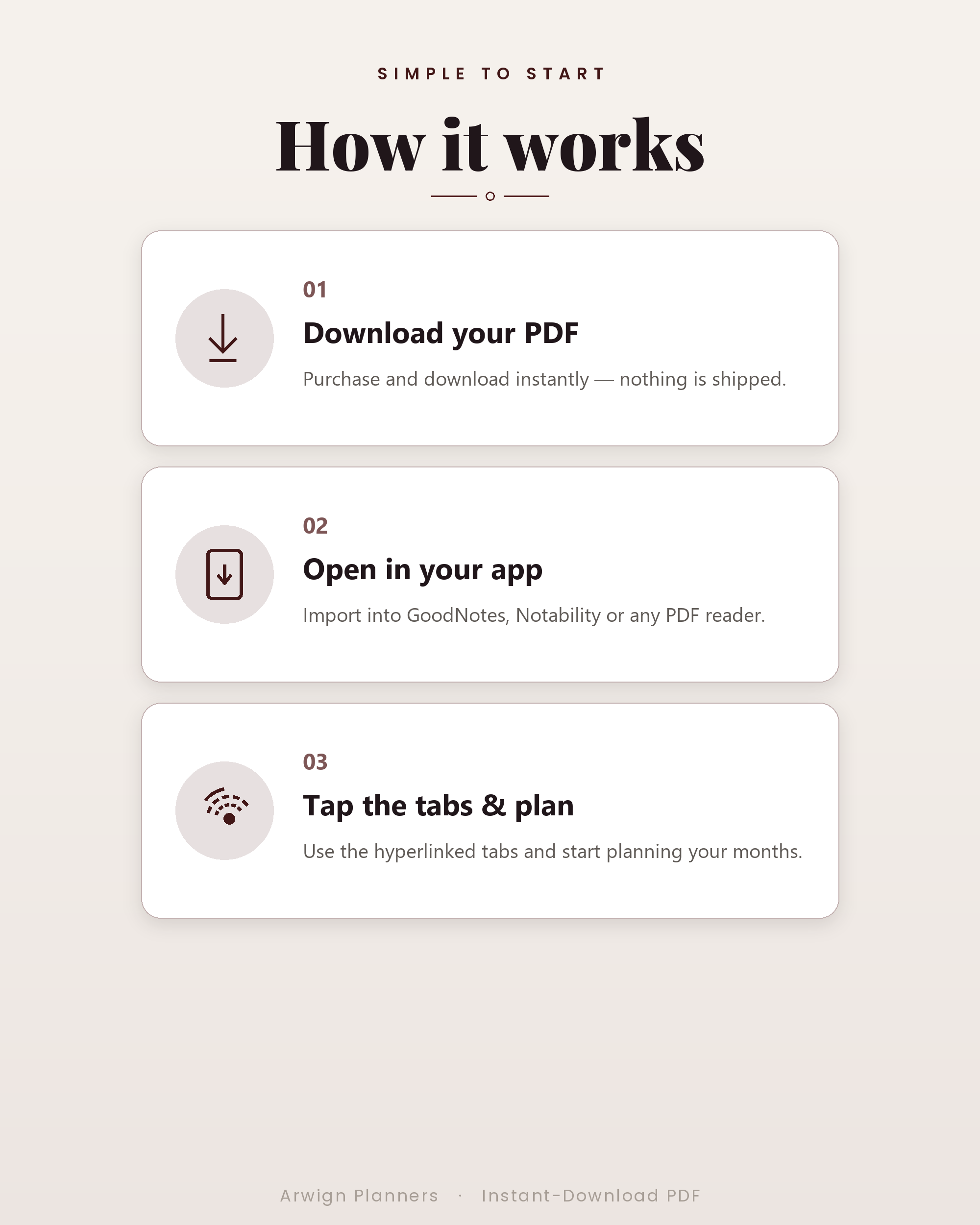 Undated Digital Monthly Planner — Stone Blossom Edition — image 6