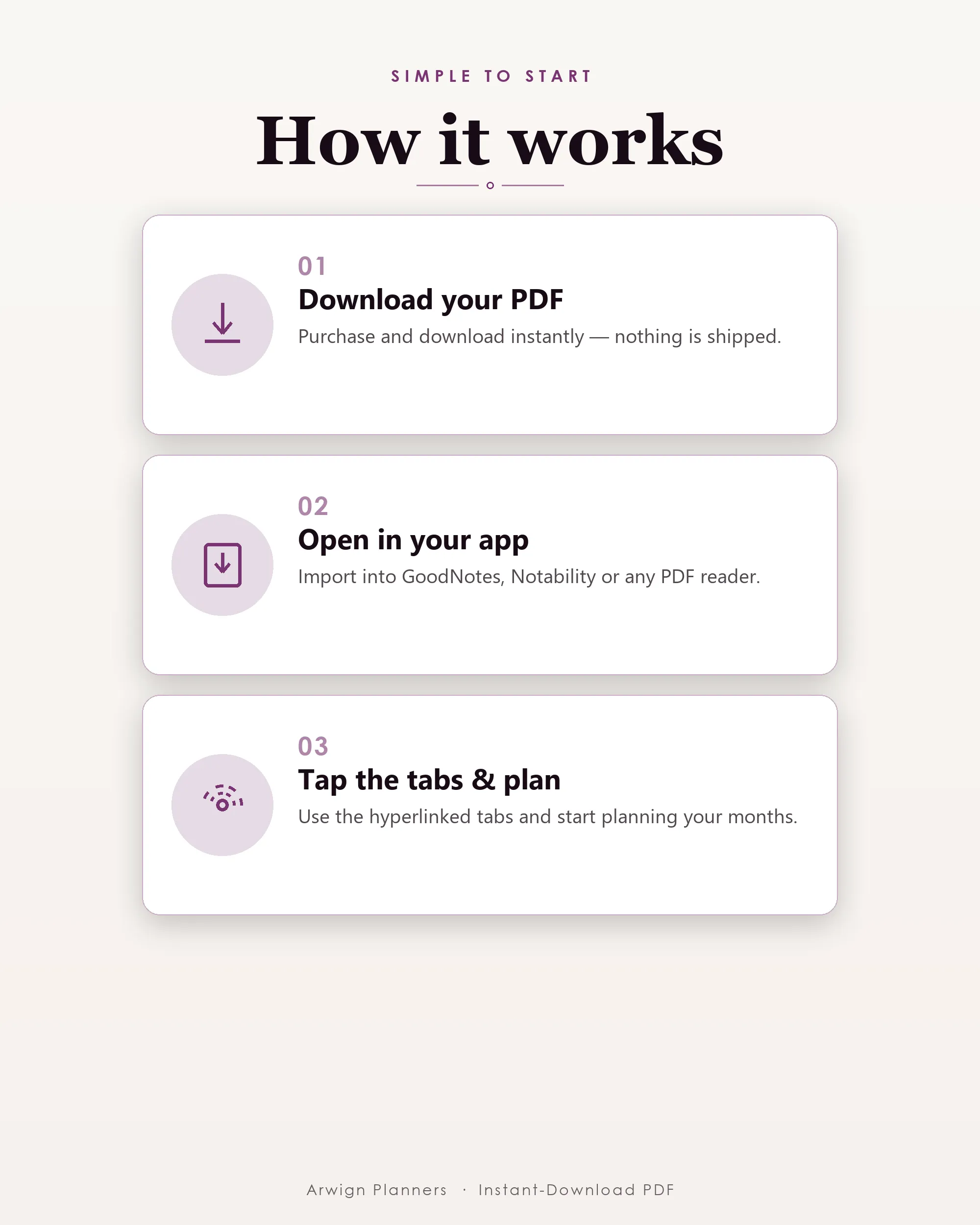 Undated Digital Monthly Planner — Berry Weave — image 6