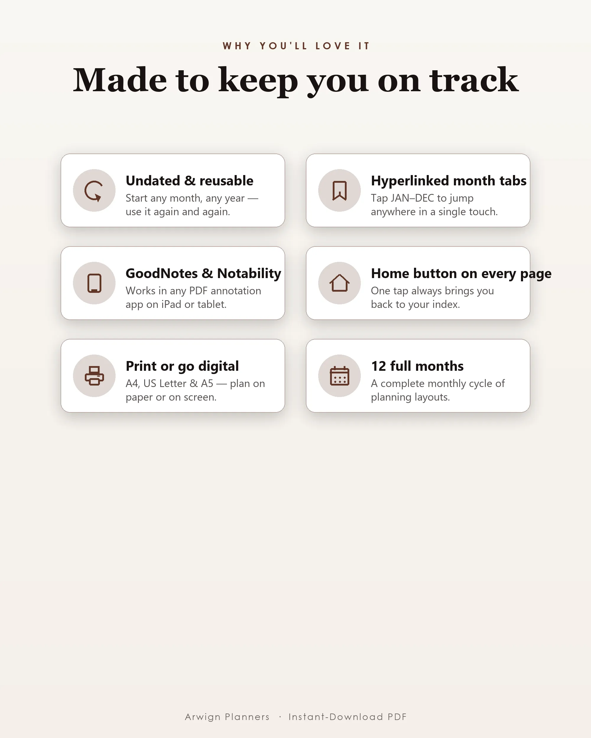 Undated Digital Monthly Planner — Blush Botanica — image 3