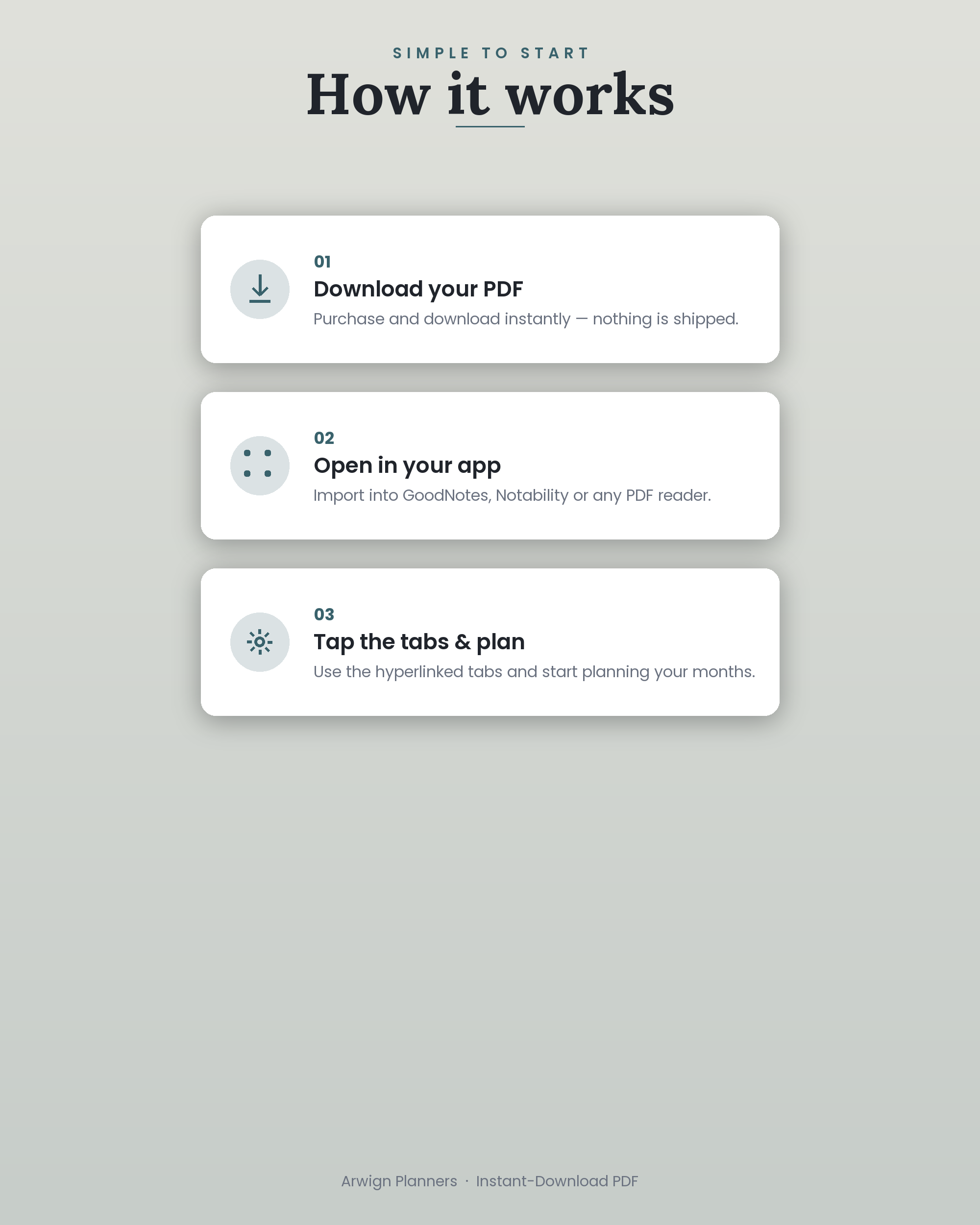 Undated Digital Monthly Planner — Deep Current — image 6