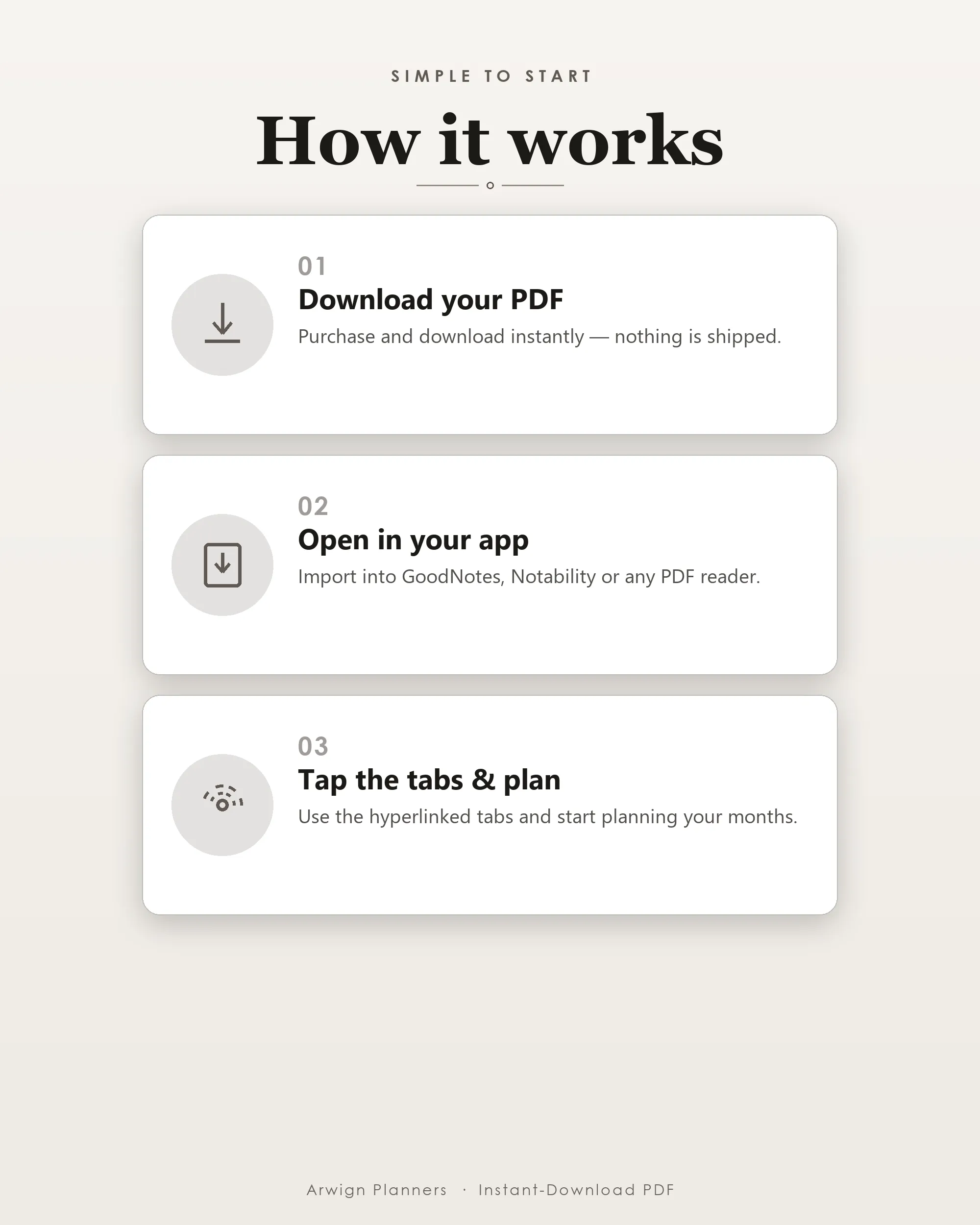 Undated Digital Monthly Planner — Desert Dots — image 6