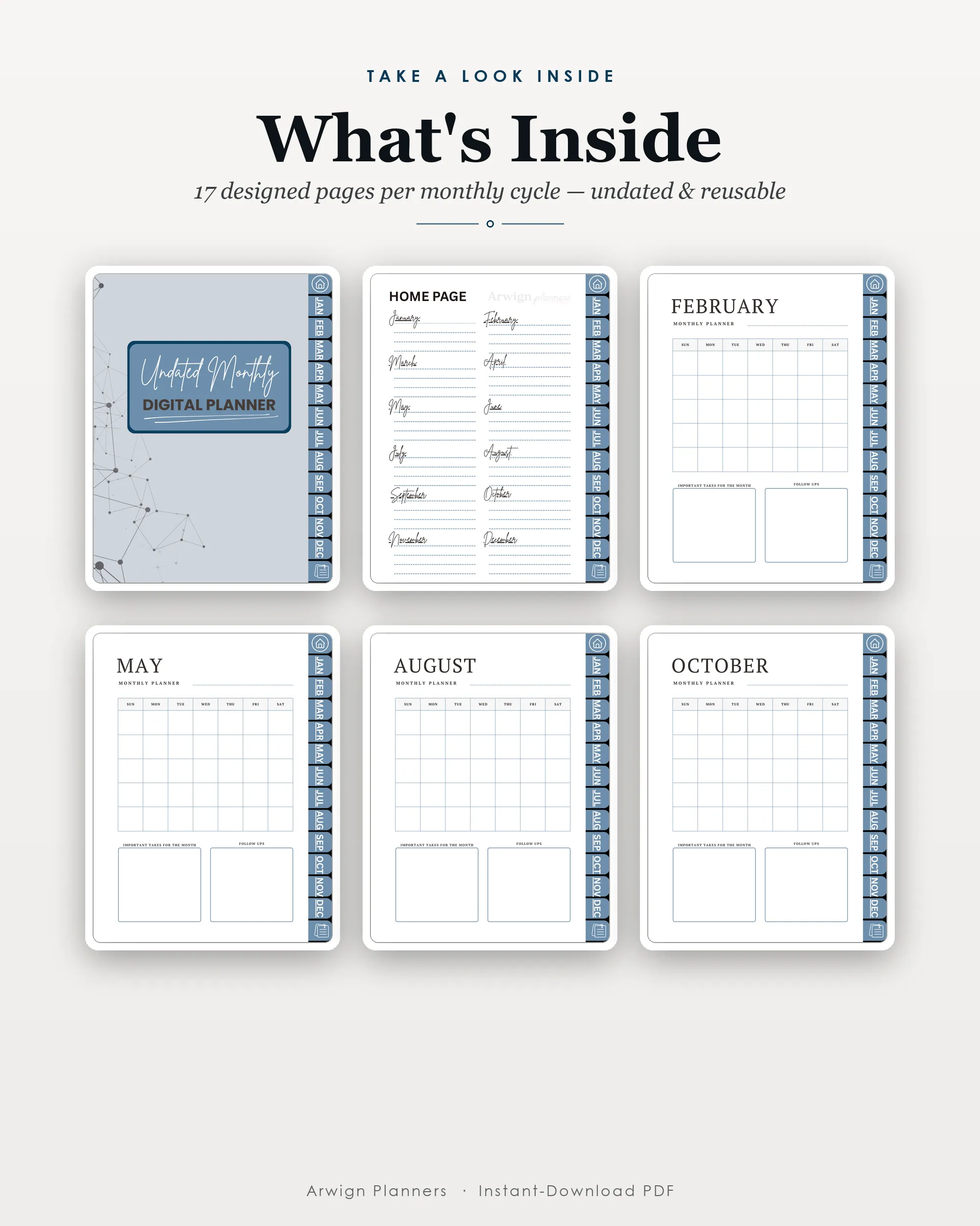 Undated Digital Monthly Planner — Digital Connect — image 2