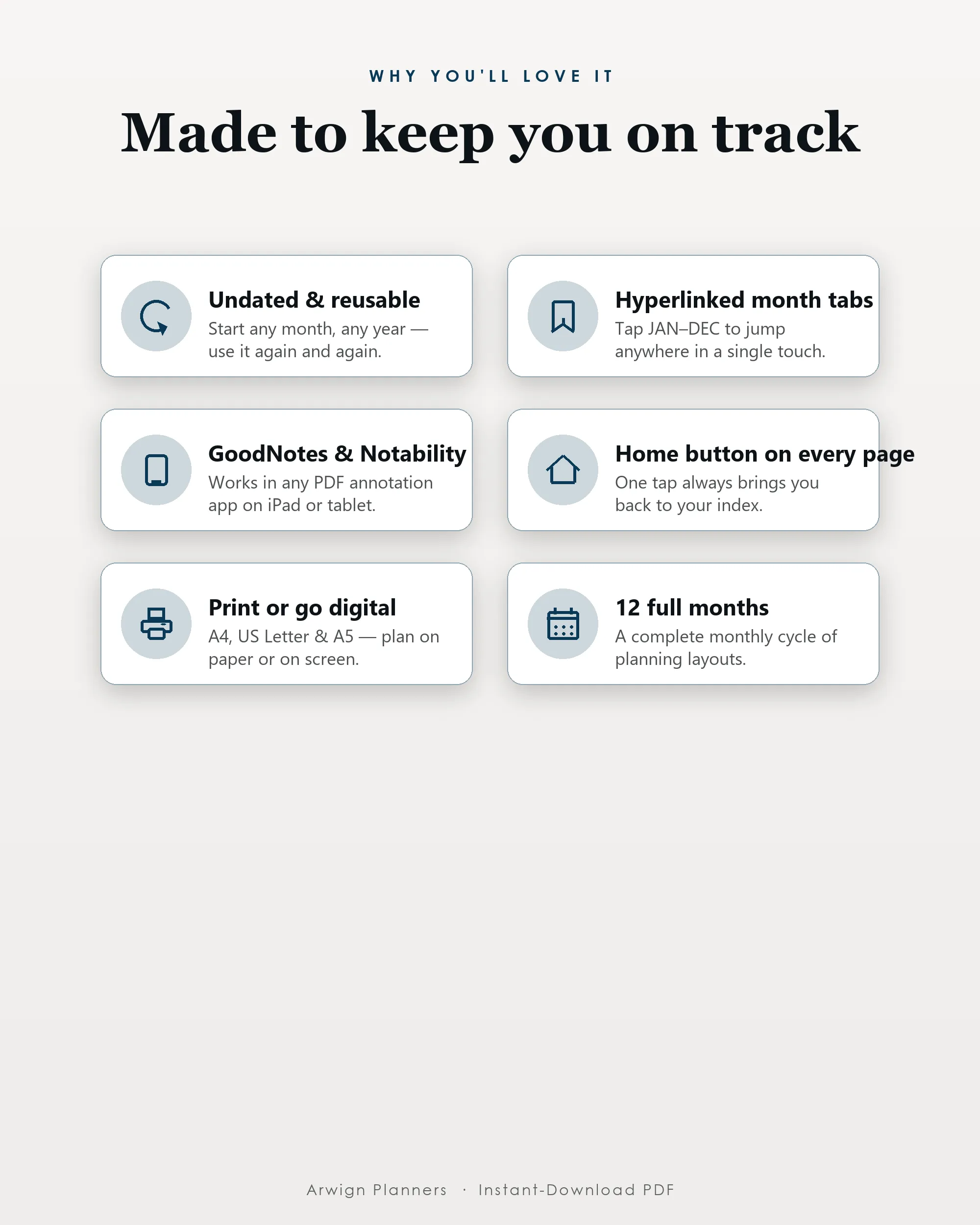 Undated Digital Monthly Planner — Digital Connect — image 3