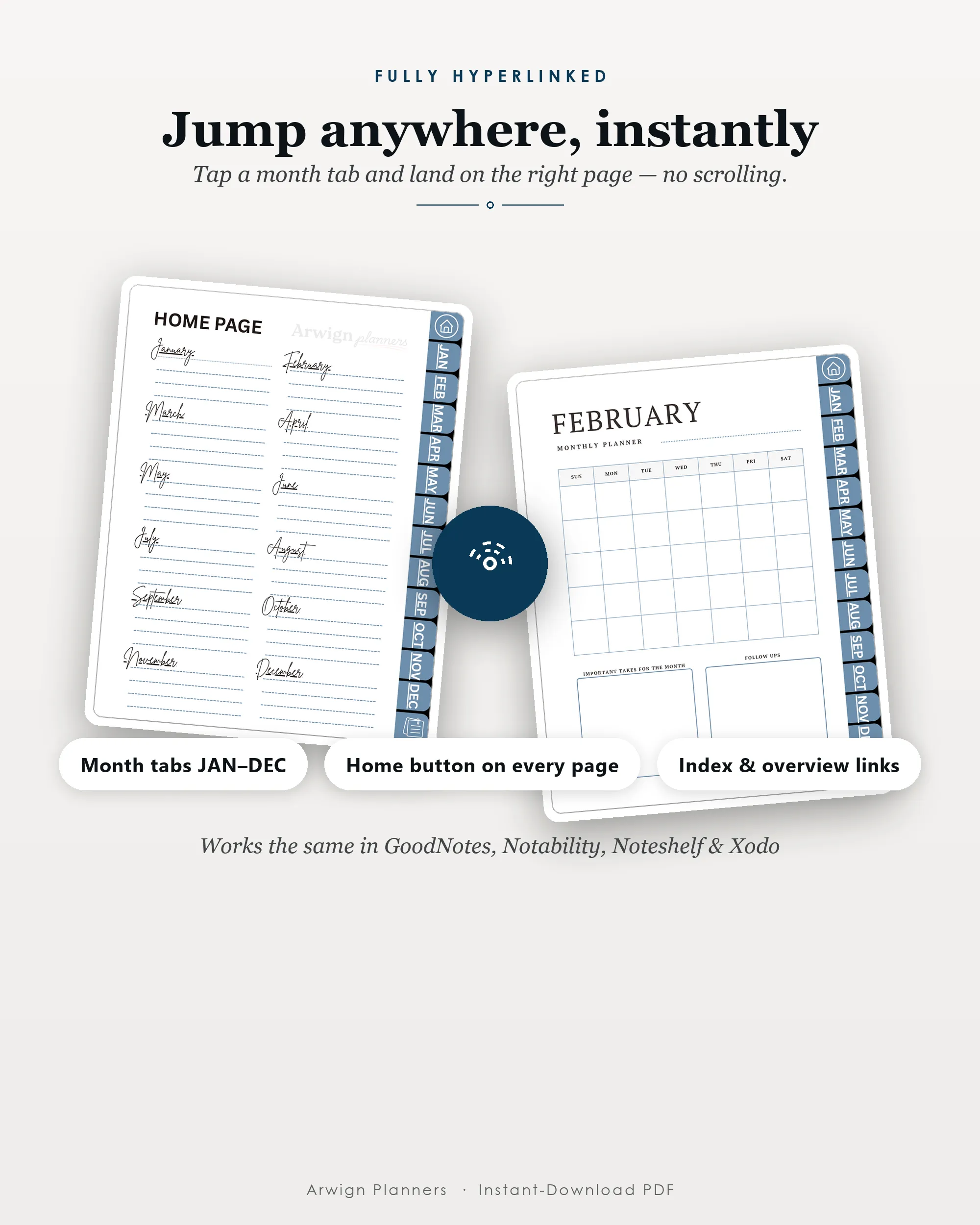 Undated Digital Monthly Planner — Digital Connect — image 5