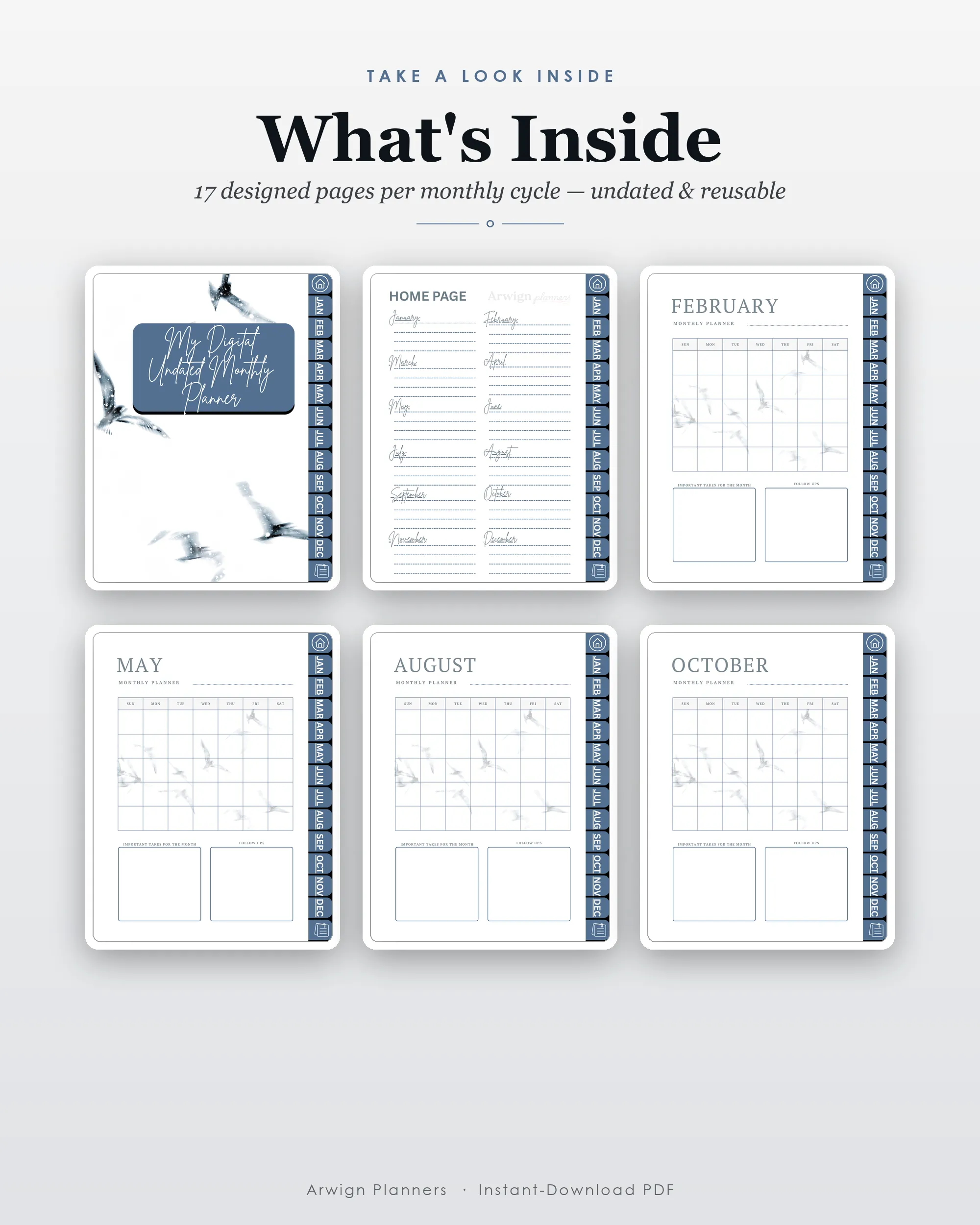 Undated Digital Monthly Planner — Free Spirit — image 2